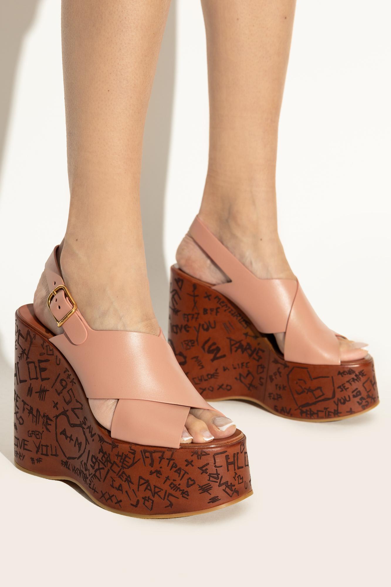 Chloé Chloe' Women Maxime Wedge Sandal In Brown