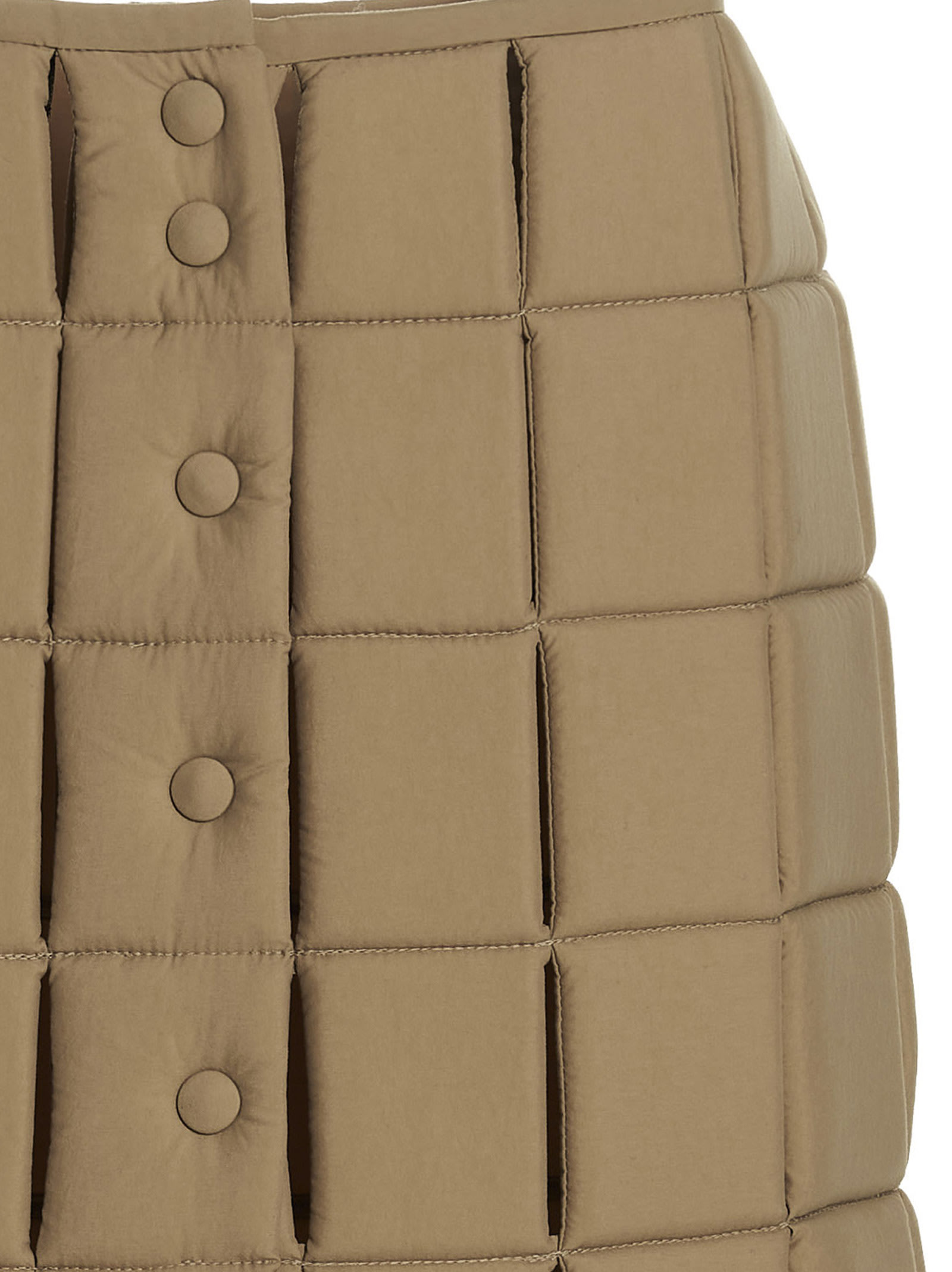Shop A.w.a.k.e. Cut-out Padded Skirt In Beige