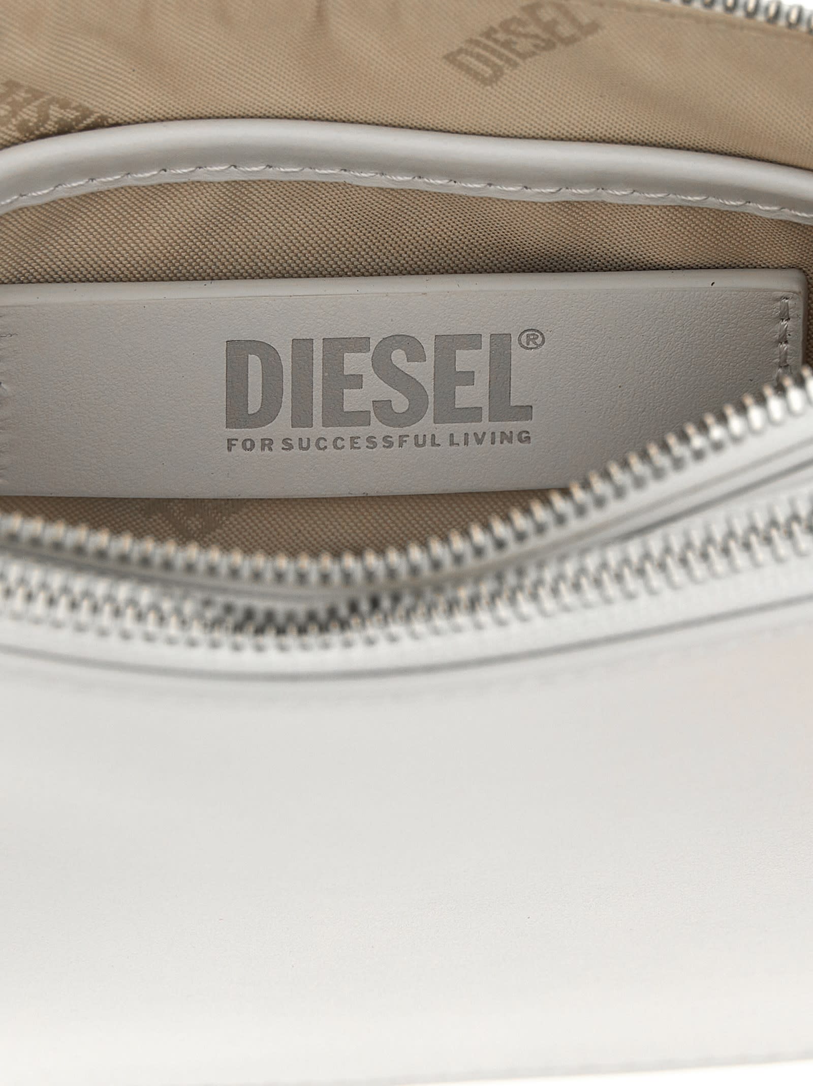 Diesel 1dr Twin Shoulder Bag In White