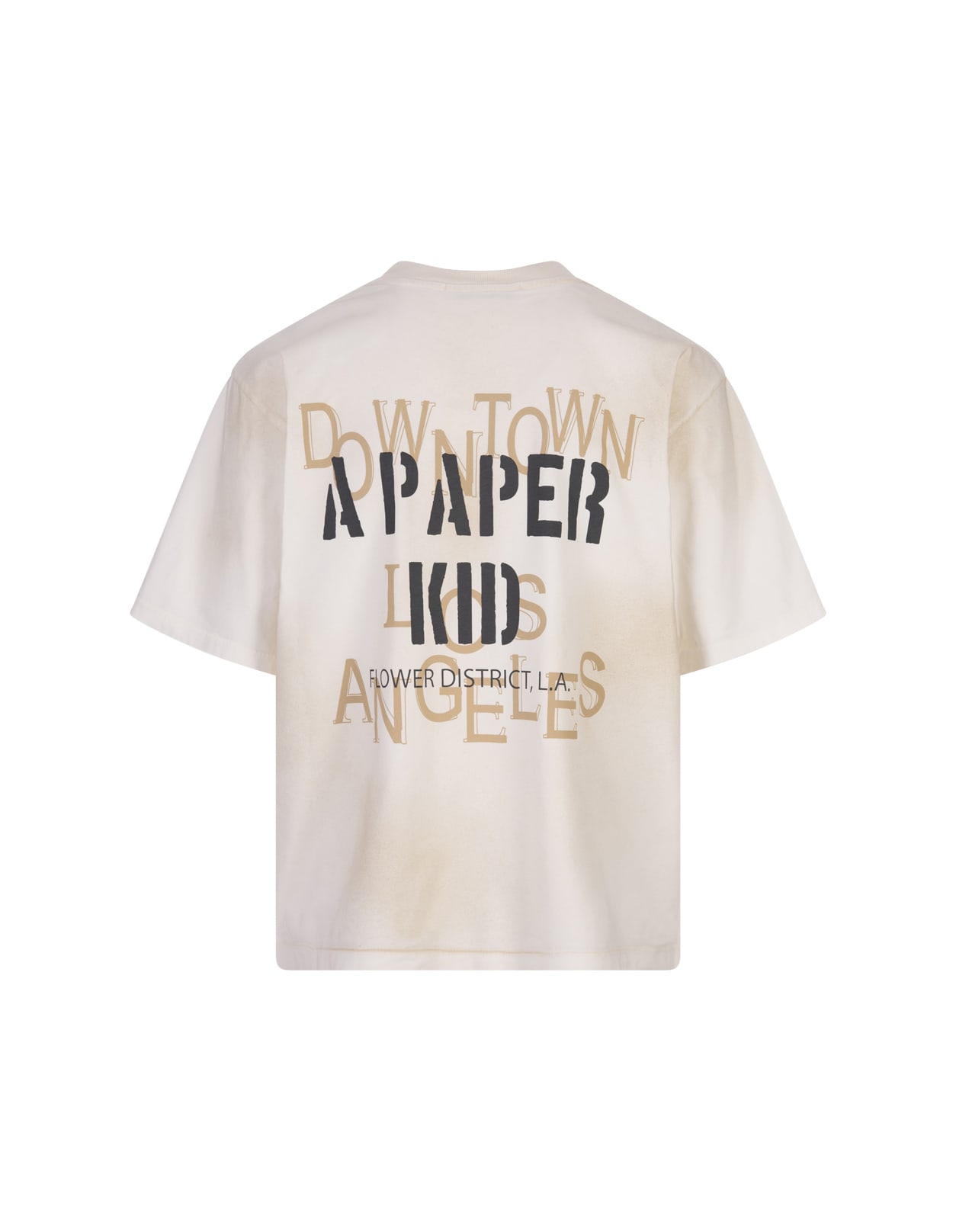 Shop A Paper Kid White T-shirt With Washed Effect And Prints
