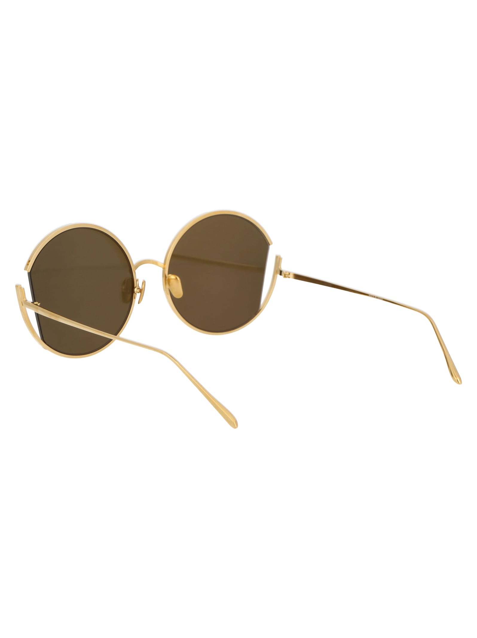 Linda Farrow Quarry C1 Round-frame Sunglasses In Gold