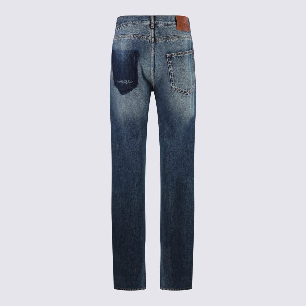 Shop Alexander Mcqueen Blue Cotton Denim Jeans