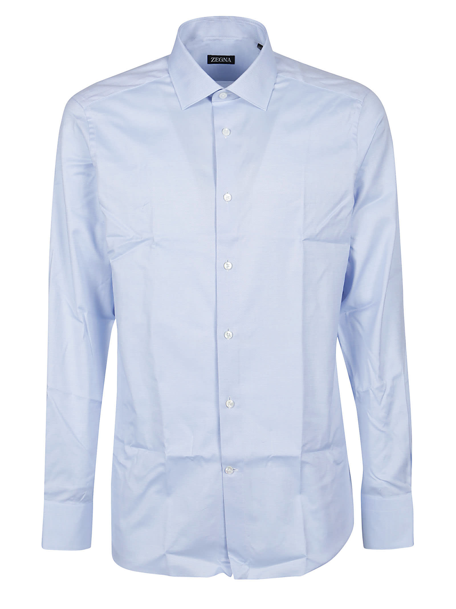 Shop Ermenegildo Zegna Lux Tailoring Long Sleeve Shirt In Azzurro