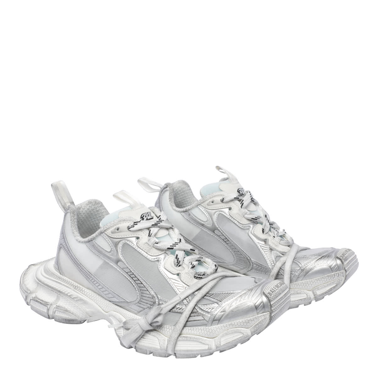 Shop Balenciaga 3xl Sneakers In White/silver