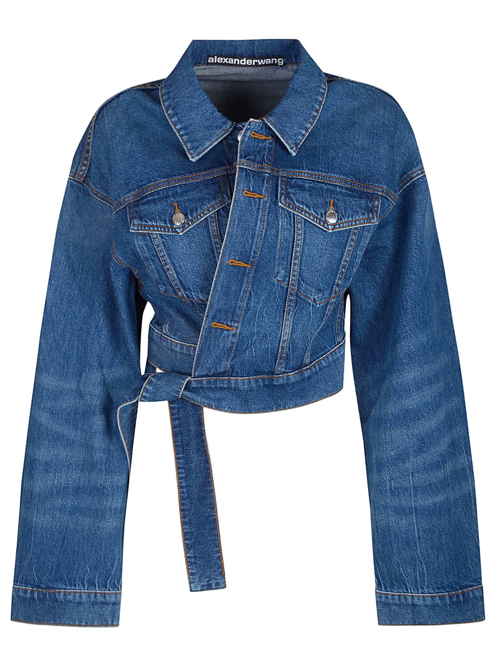 Alexander Wang Wrapped Tucker Jacket In Blue