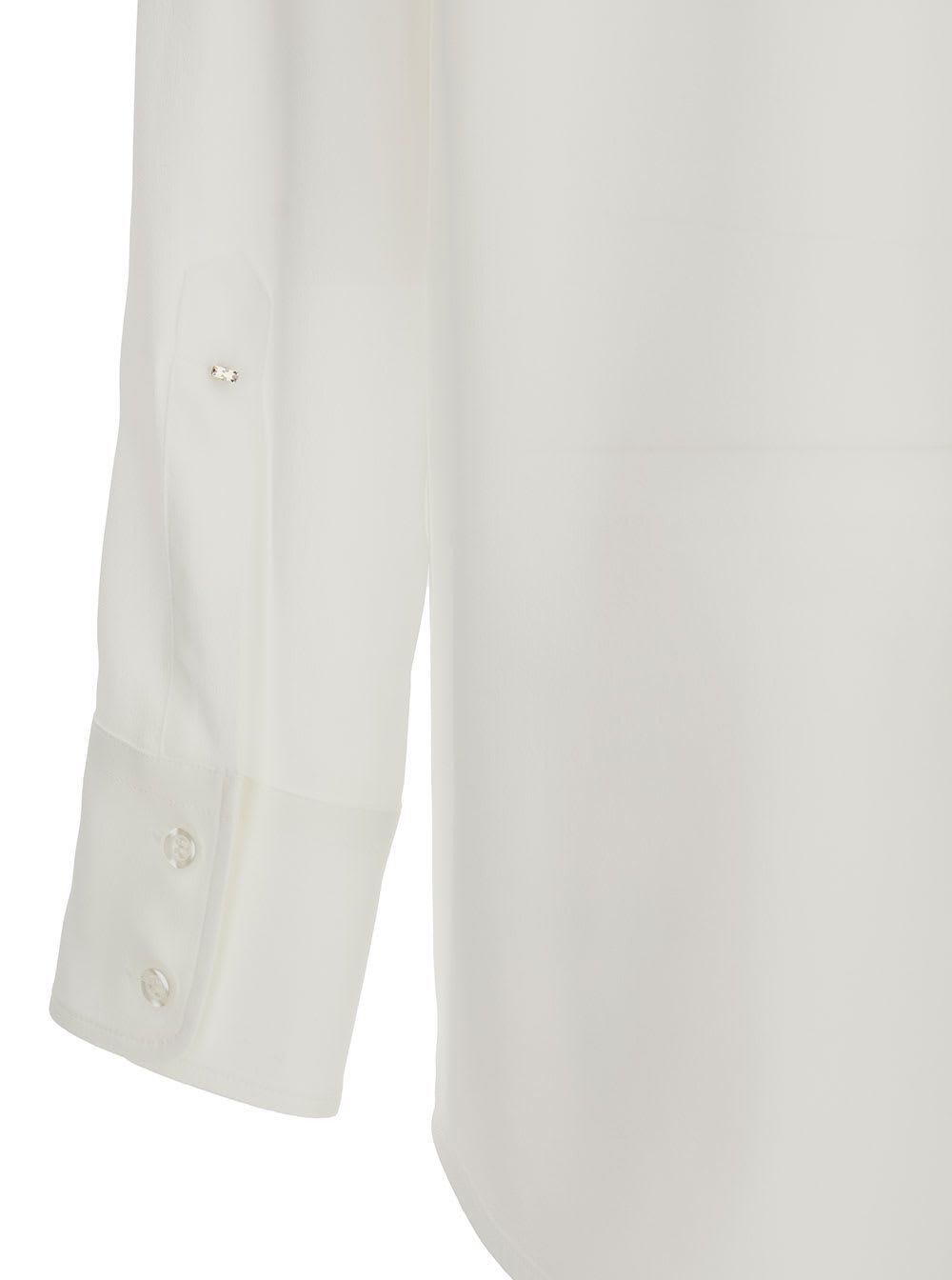 Shop Sportmax Rovigo White Shirt With Pointed Collar In Silk Woman