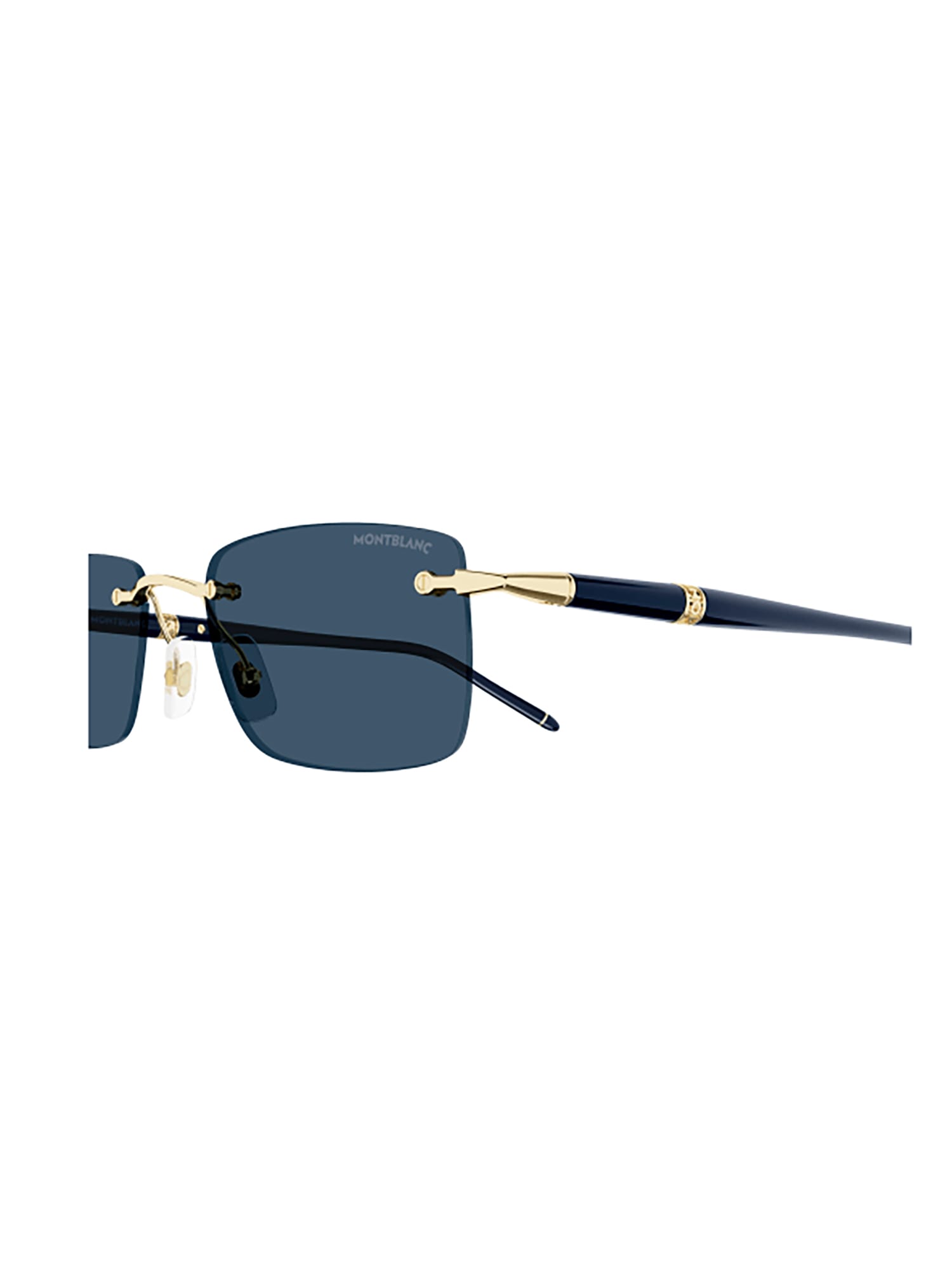 Shop Montblanc Mb0344s Sunglasses In Gold Blue Blue