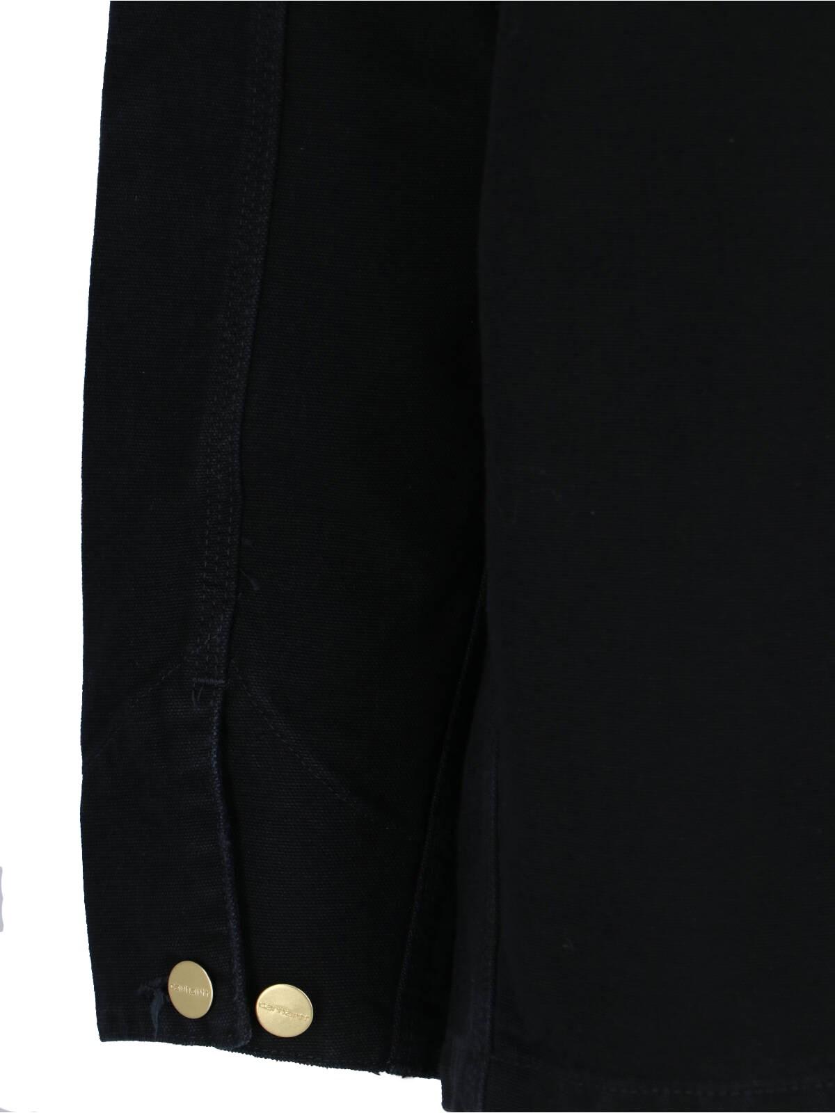 Carhartt Michigan Corduroy-trimmed Organic Cotton-canvas Chore Jacket In K Black / Black