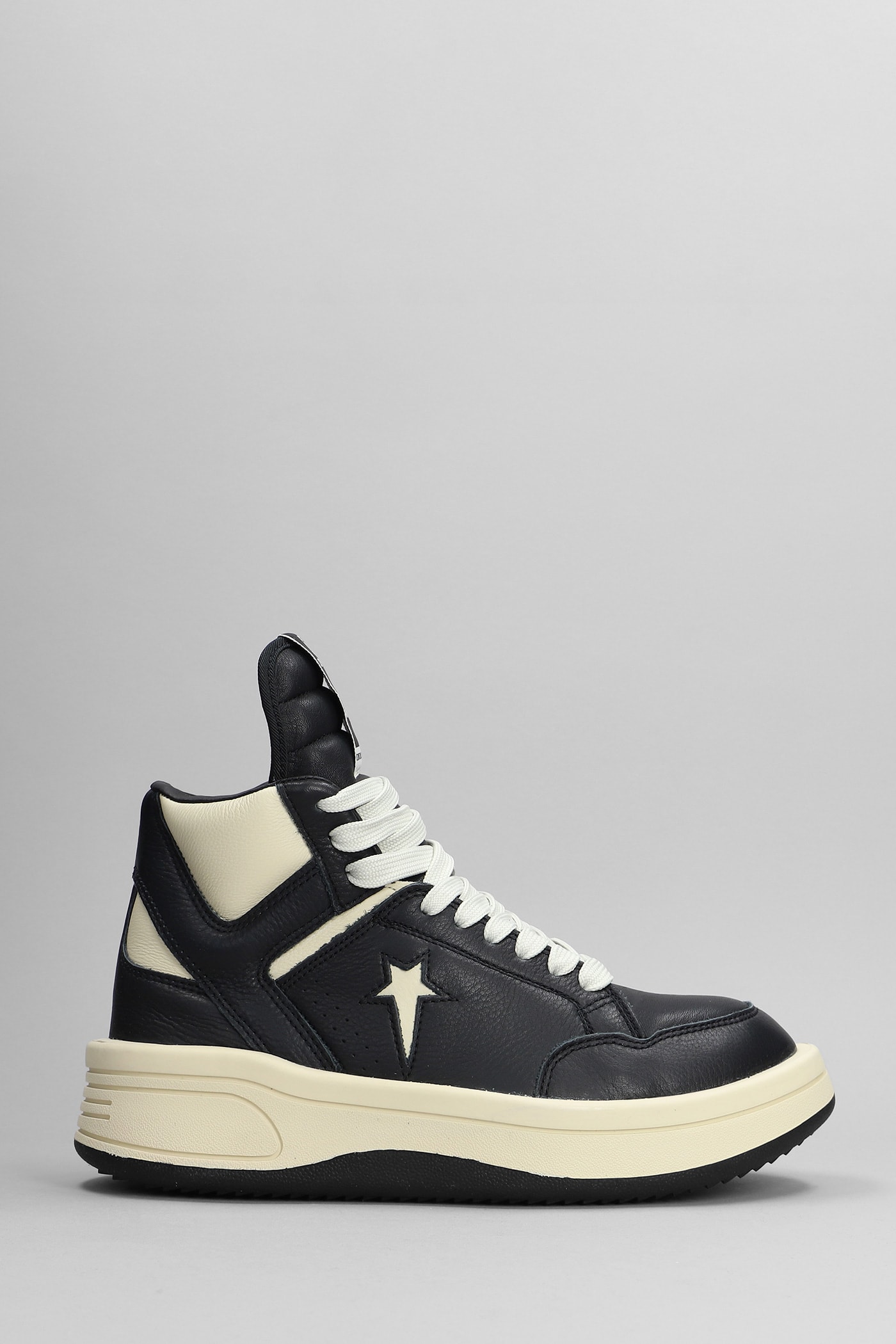 Shop Drkshdw Turbopwn Sneakers In Black Leather
