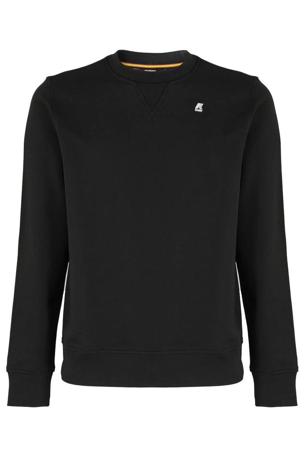Shop K-way Logo Embroidered Baptiste Sweatshirt In Usy Black Pure