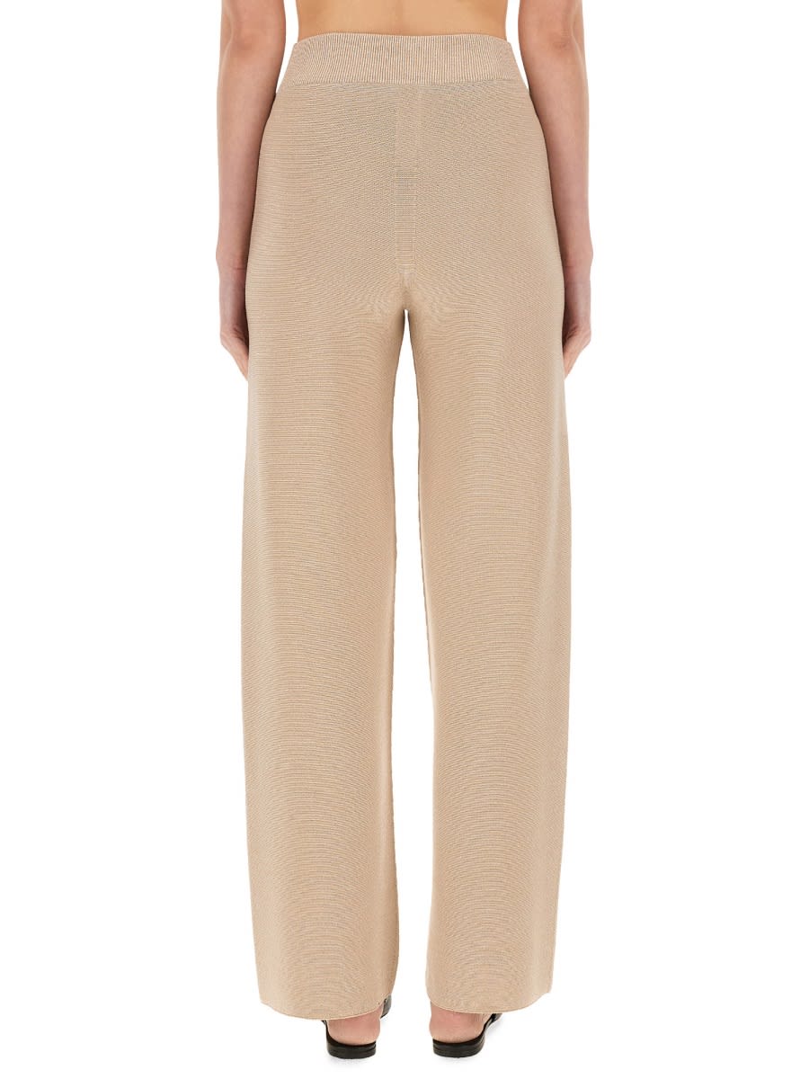 Shop Fabiana Filippi Organic Cotton And Lurex Pants In Beige