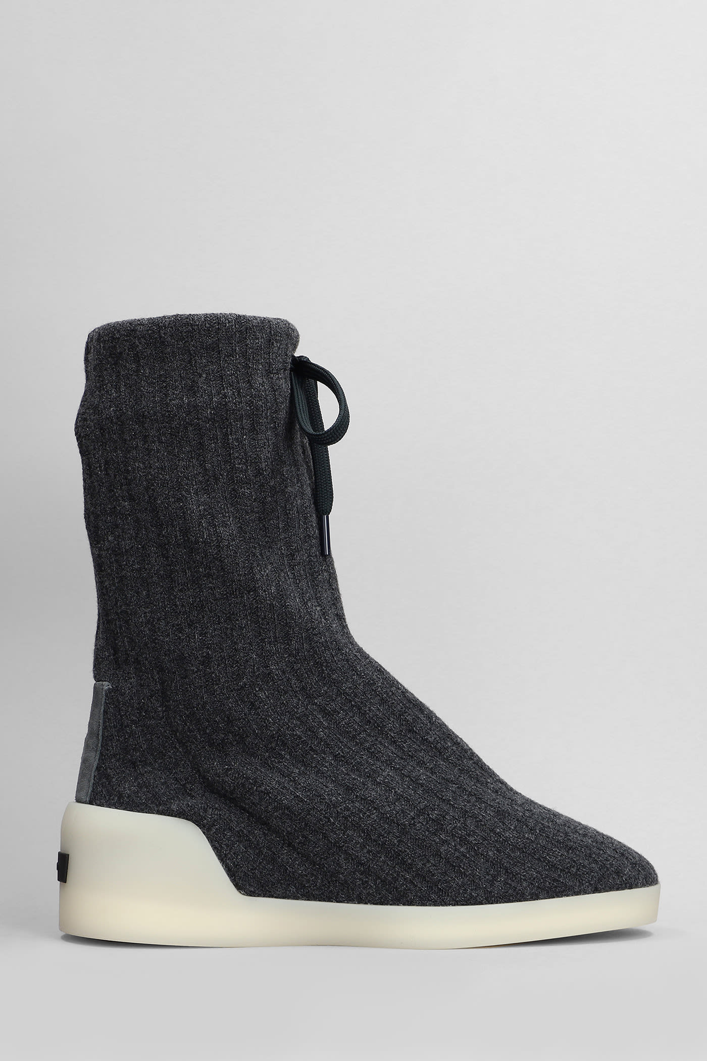 Fear of God Moc Knit High Ankle Boots In Black Wool