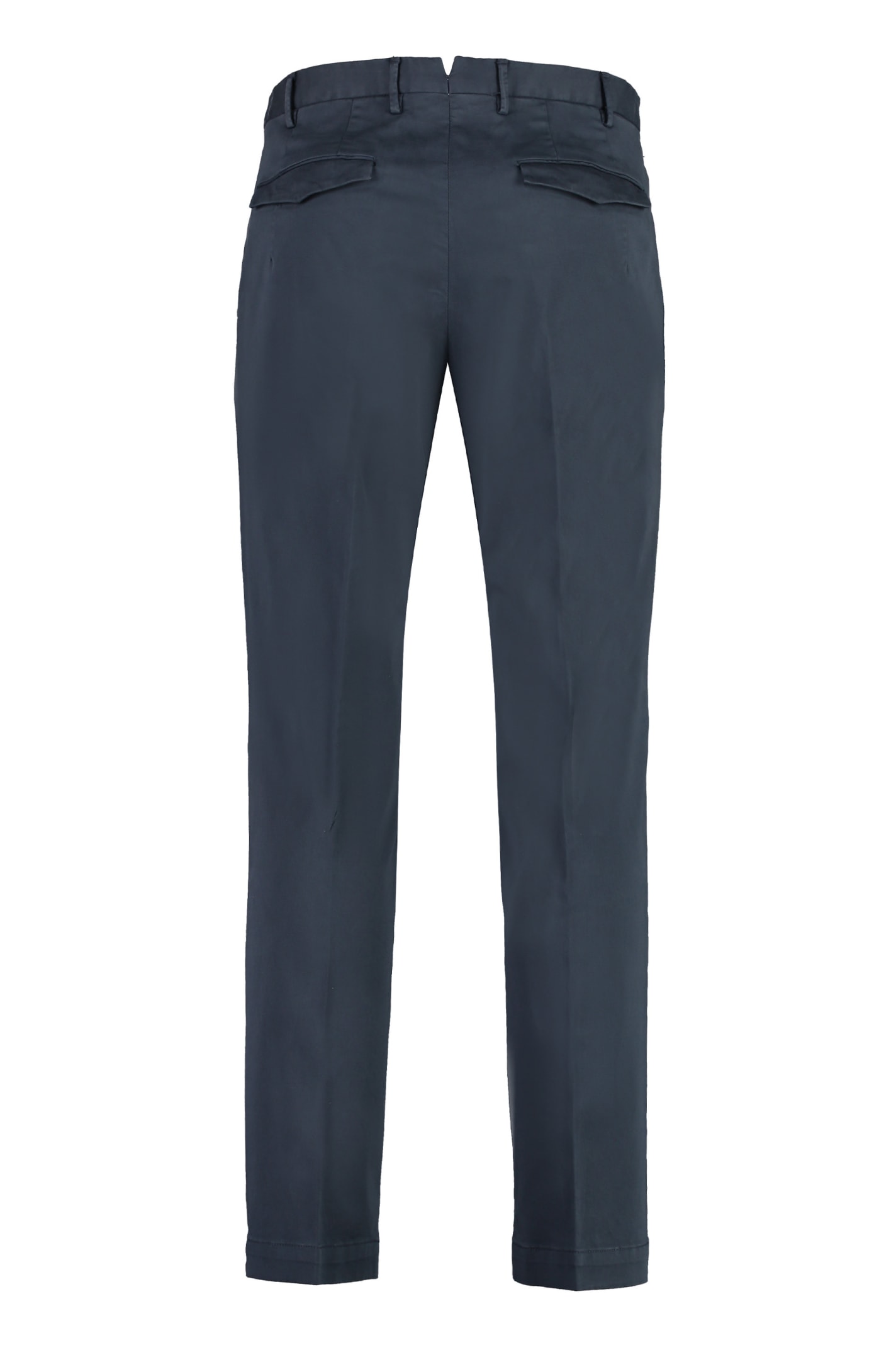 Shop Pt01 Stretch Cotton Trousers In Blu Notte