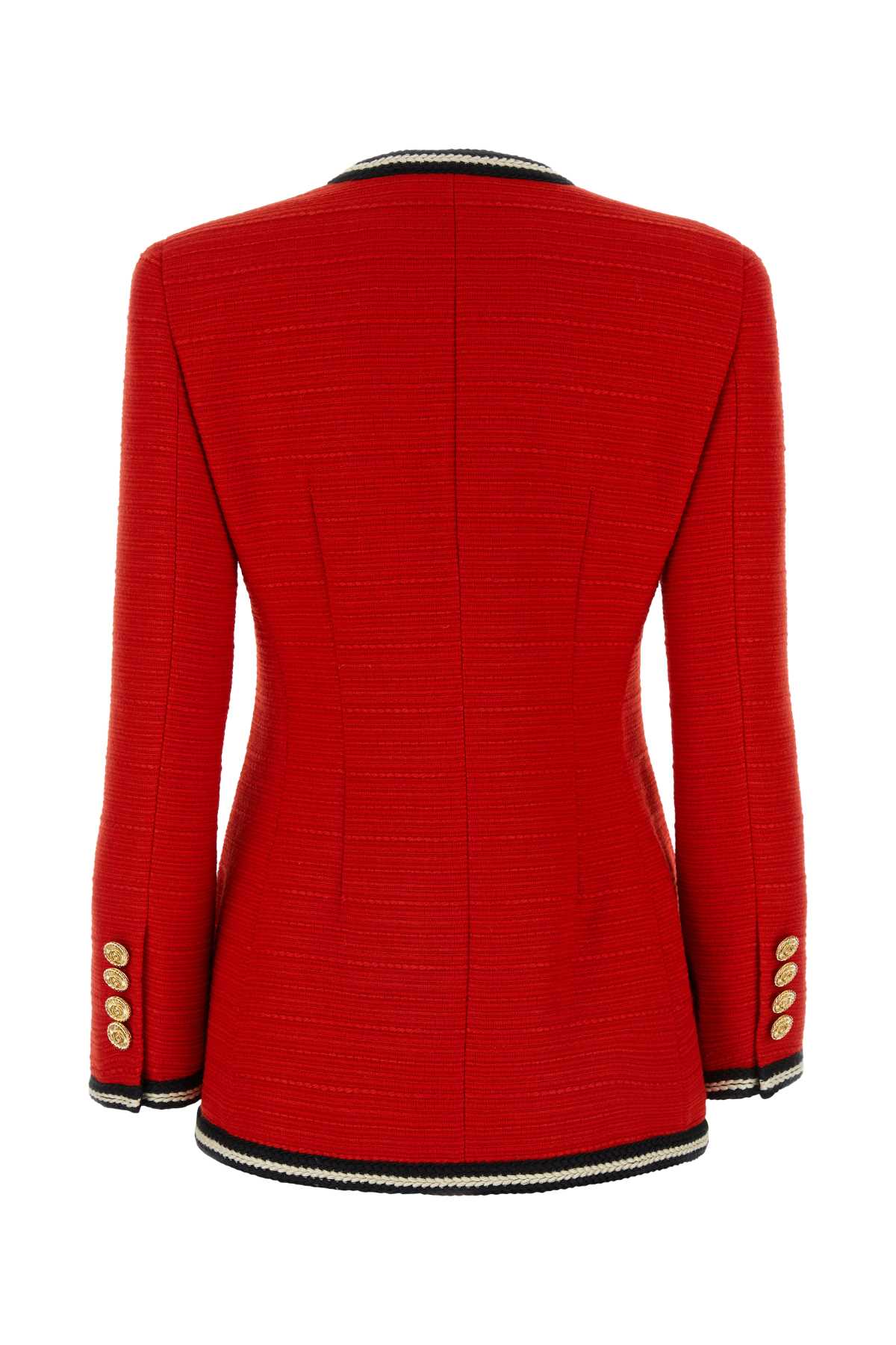 Gucci Red Tweed Blazer In Vibrantredmix