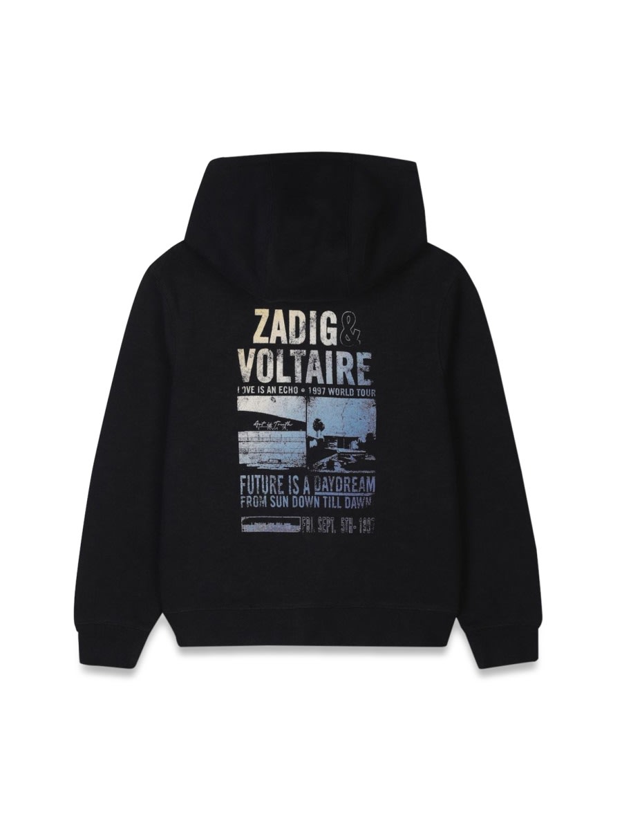 Zadig & Voltaire Cardigan Con Cappuccio In Black