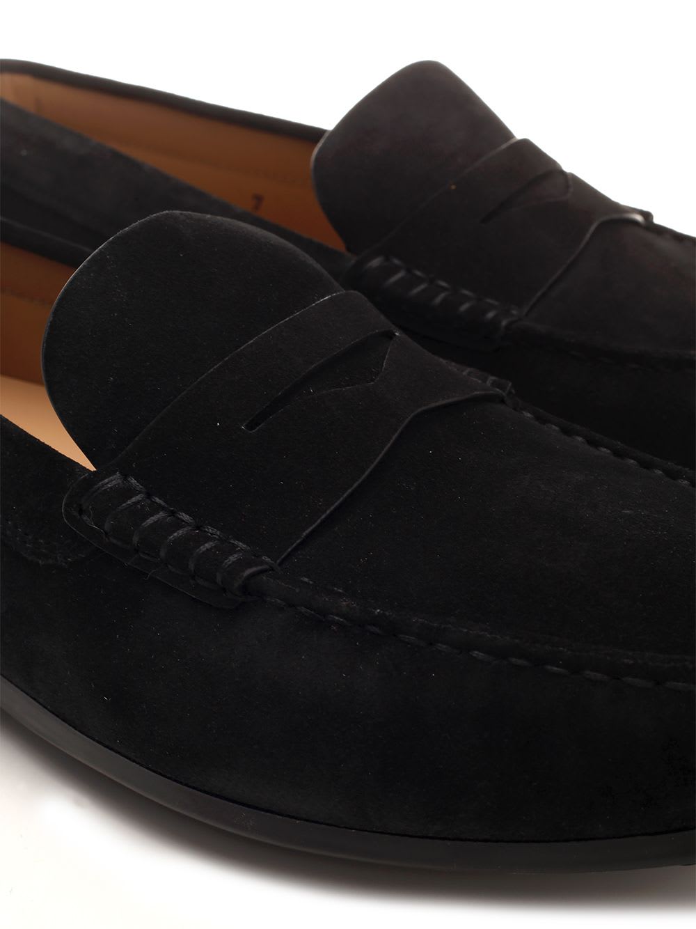 Shop Tod's Dark Brown Suede Loafers In Black