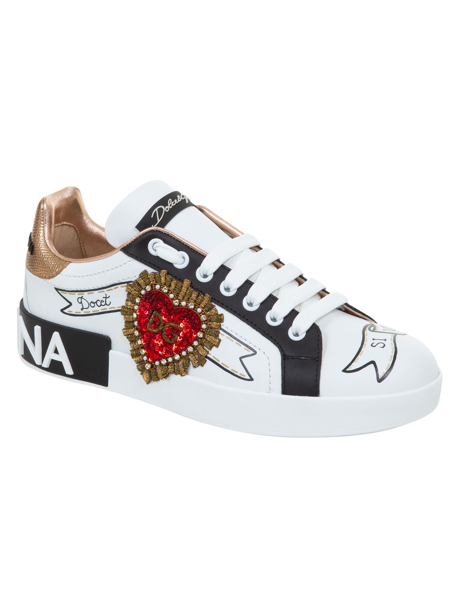 Shop Dolce & Gabbana Logo Embellished Sneakers In White