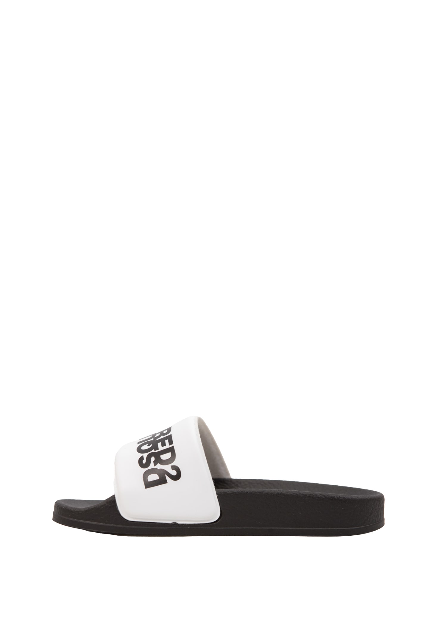 Shop Dsquared2 Rubber Slide Sandals In White