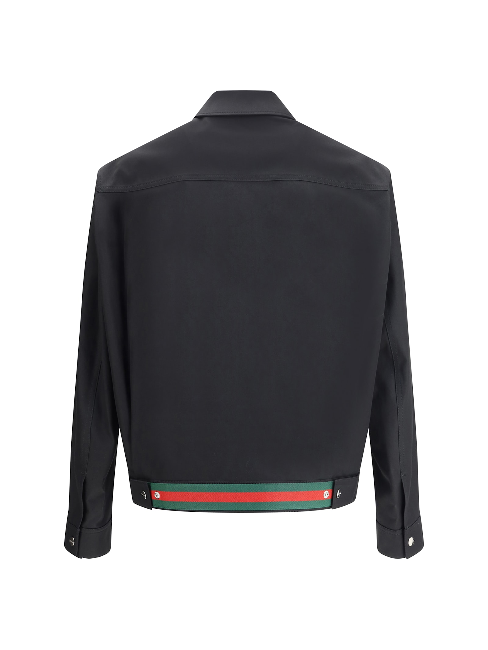 Gucci Twill Jacket With Web Detail In Black