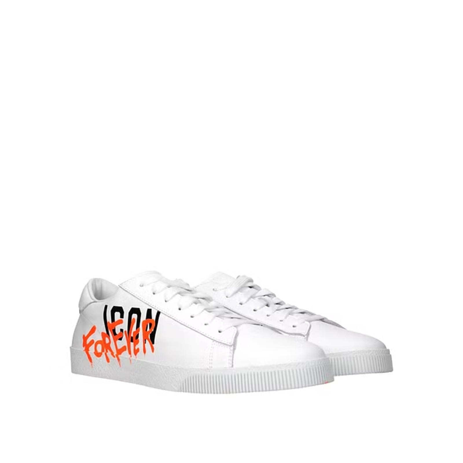 Shop Dsquared2 Leather Icon Sneakers In White