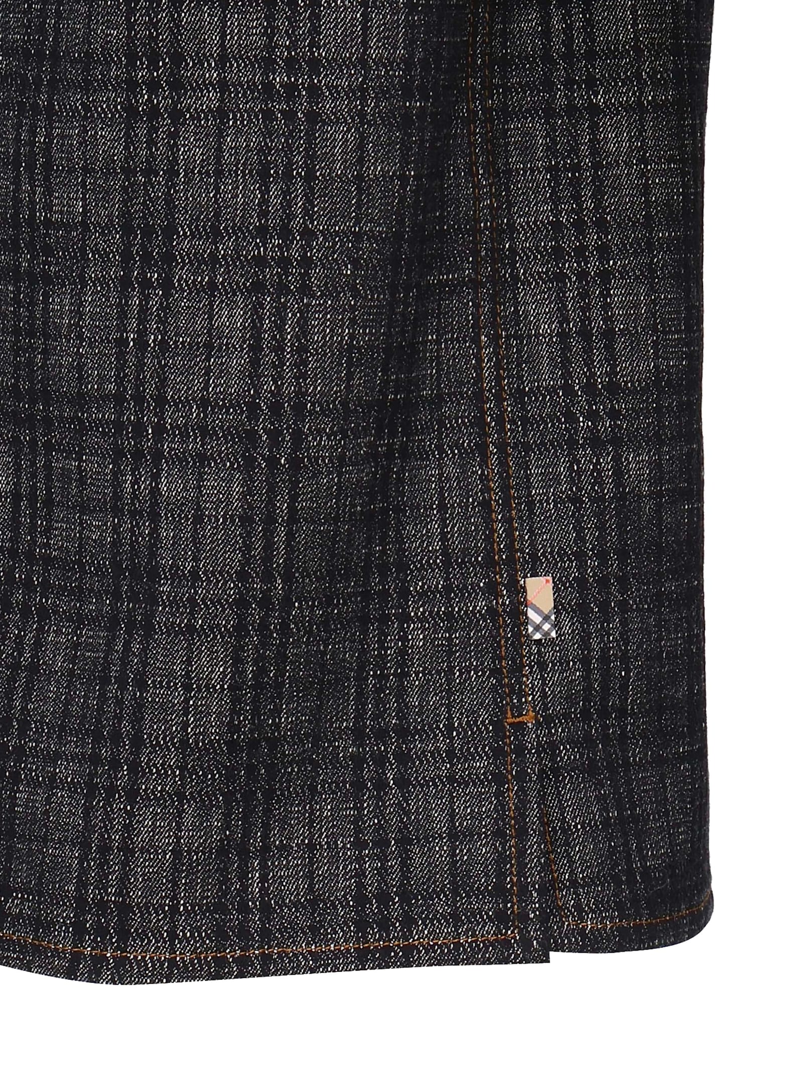 Burberry Mens Spread-collar Cotton Denim Shirt Indigo Ip Check Xs In Gray