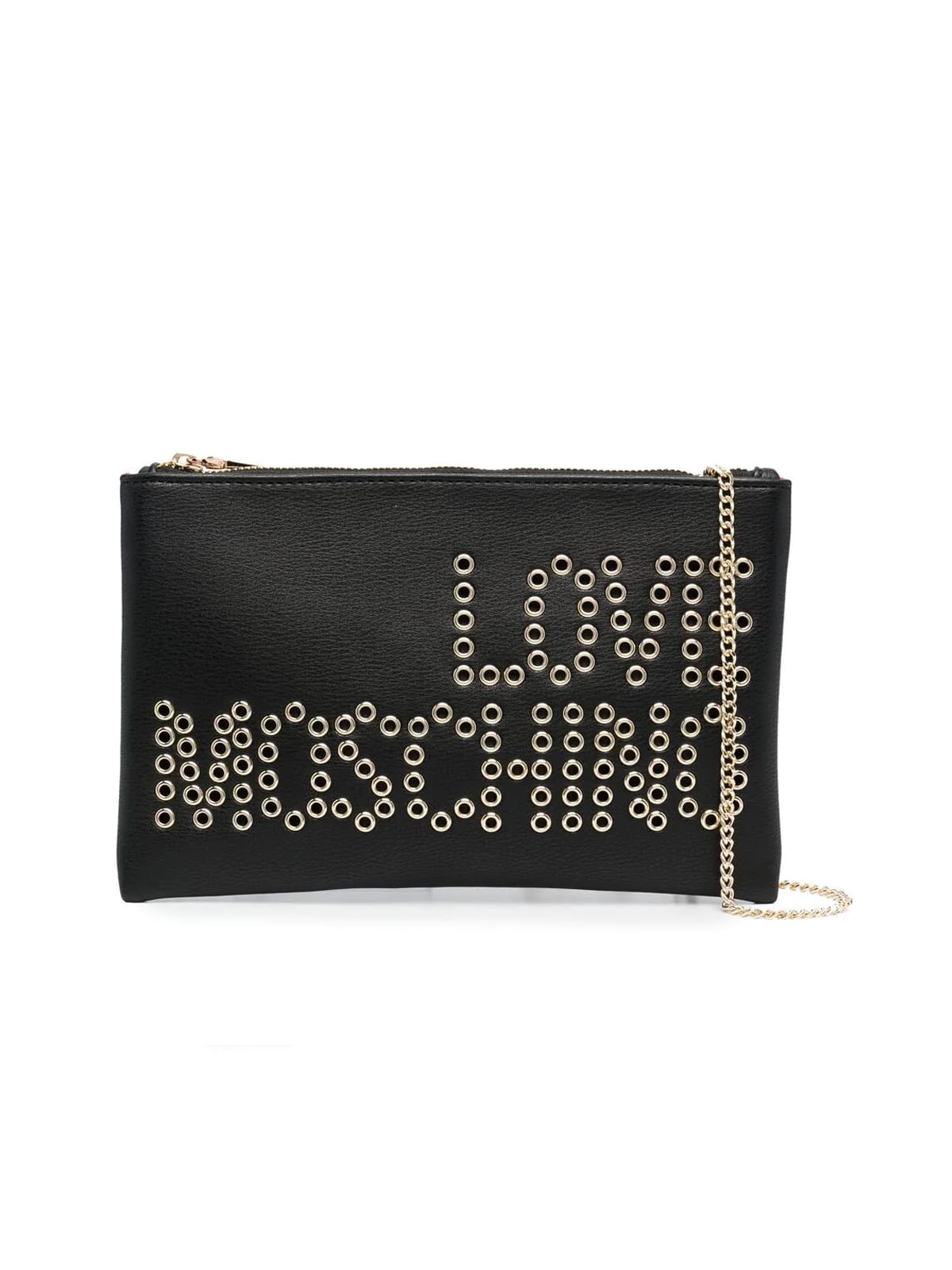 Love Moschino Eyelets Logo Clutch Bag
