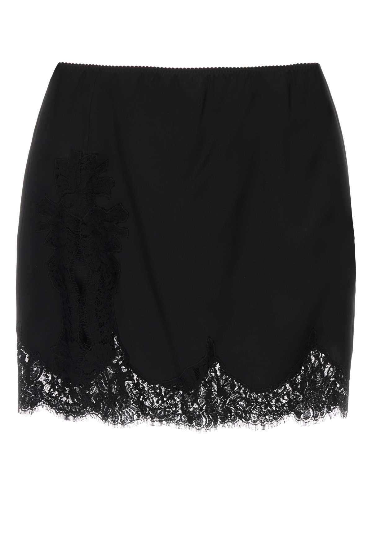 Dolce & Gabbana Black Satin Mini Skirt
