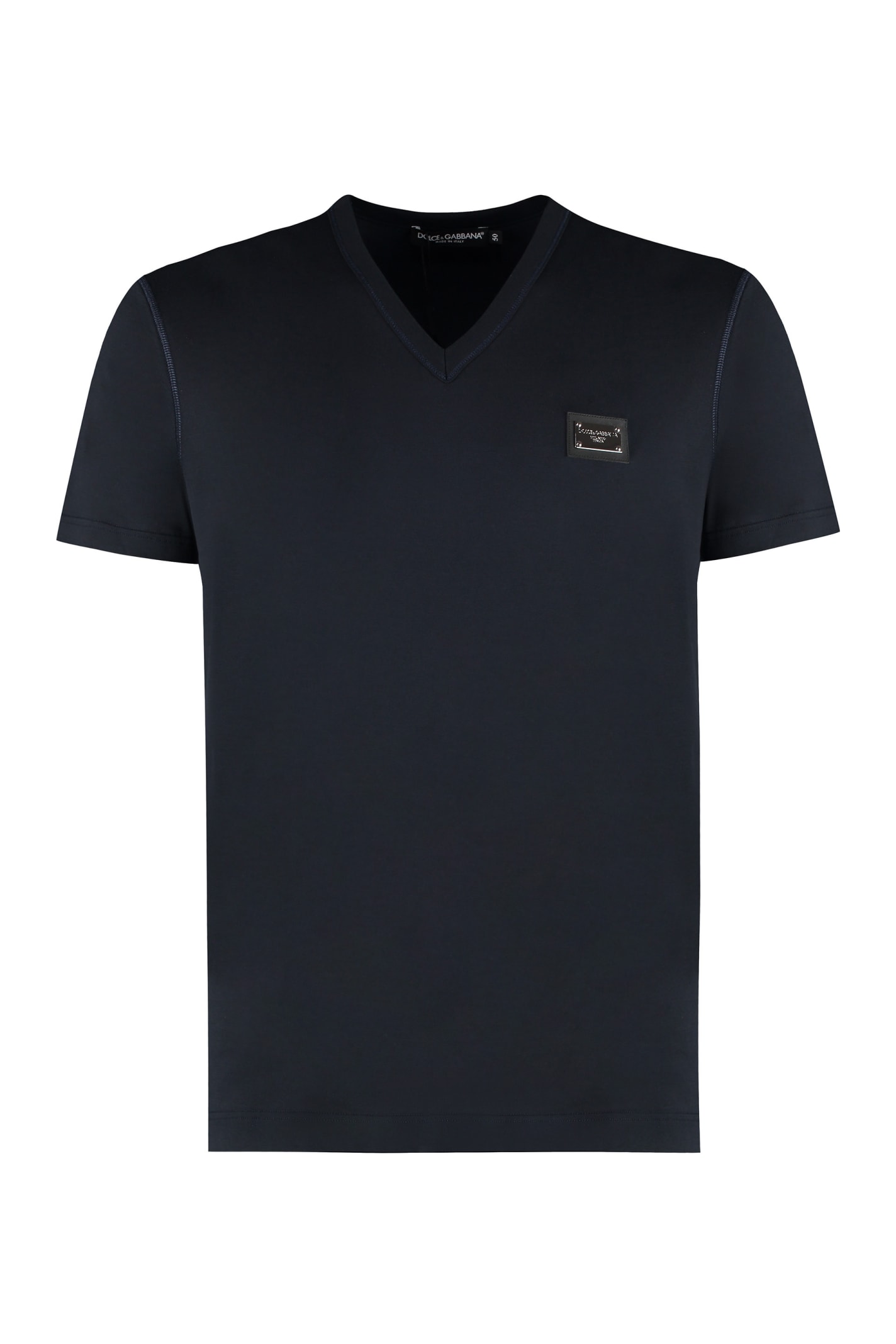 Shop Dolce & Gabbana T-shirt V-neck T-shirt In Blue