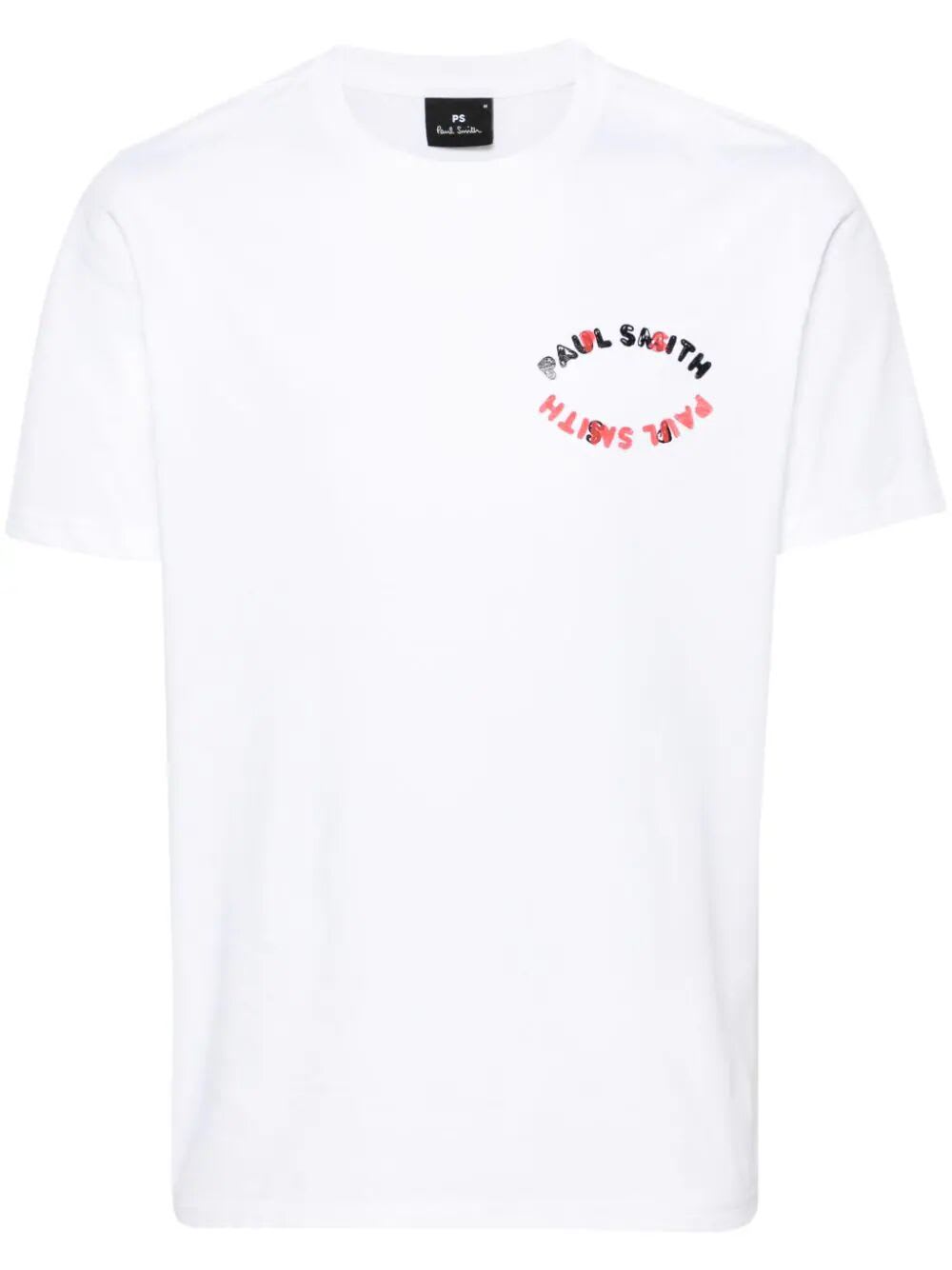 Shop Ps By Paul Smith Mens Reg Fit T-shirt Happy Eye In Whites