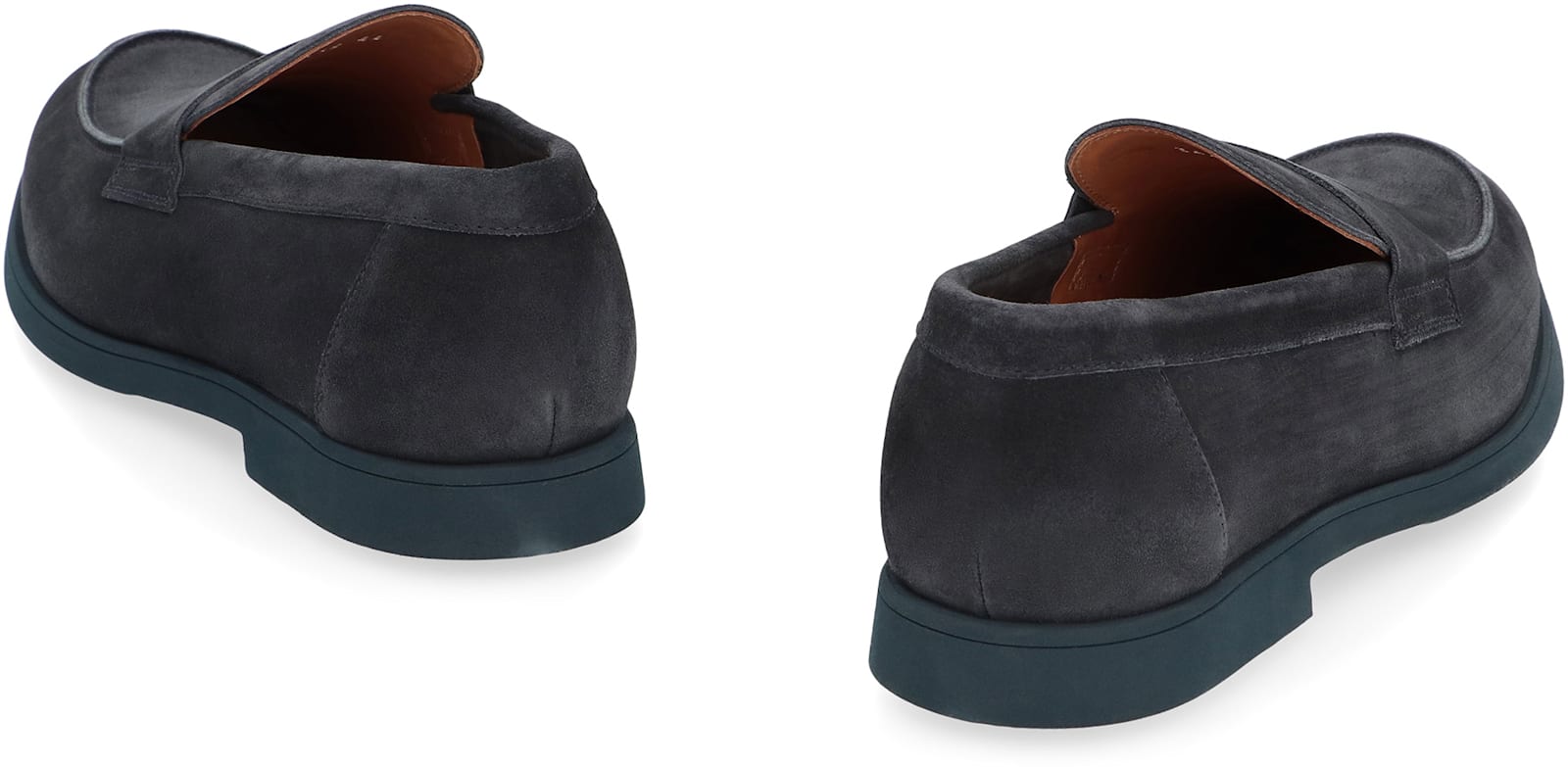 Doucal's 'standford' Black Slip-on Loafers In Blue