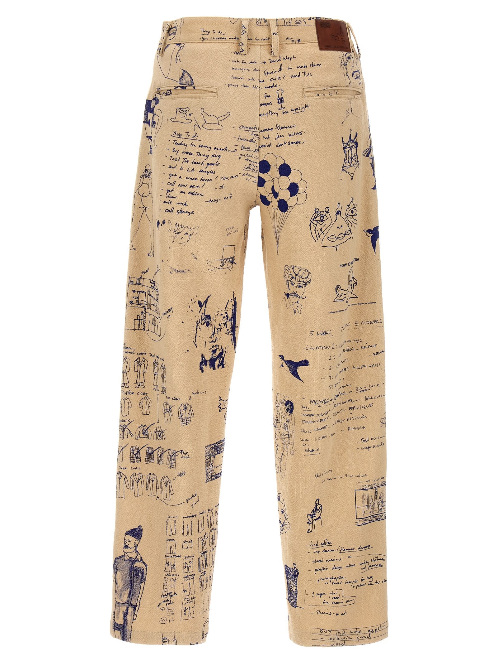 Shop Kidsuper Doodles Trousers In Beige