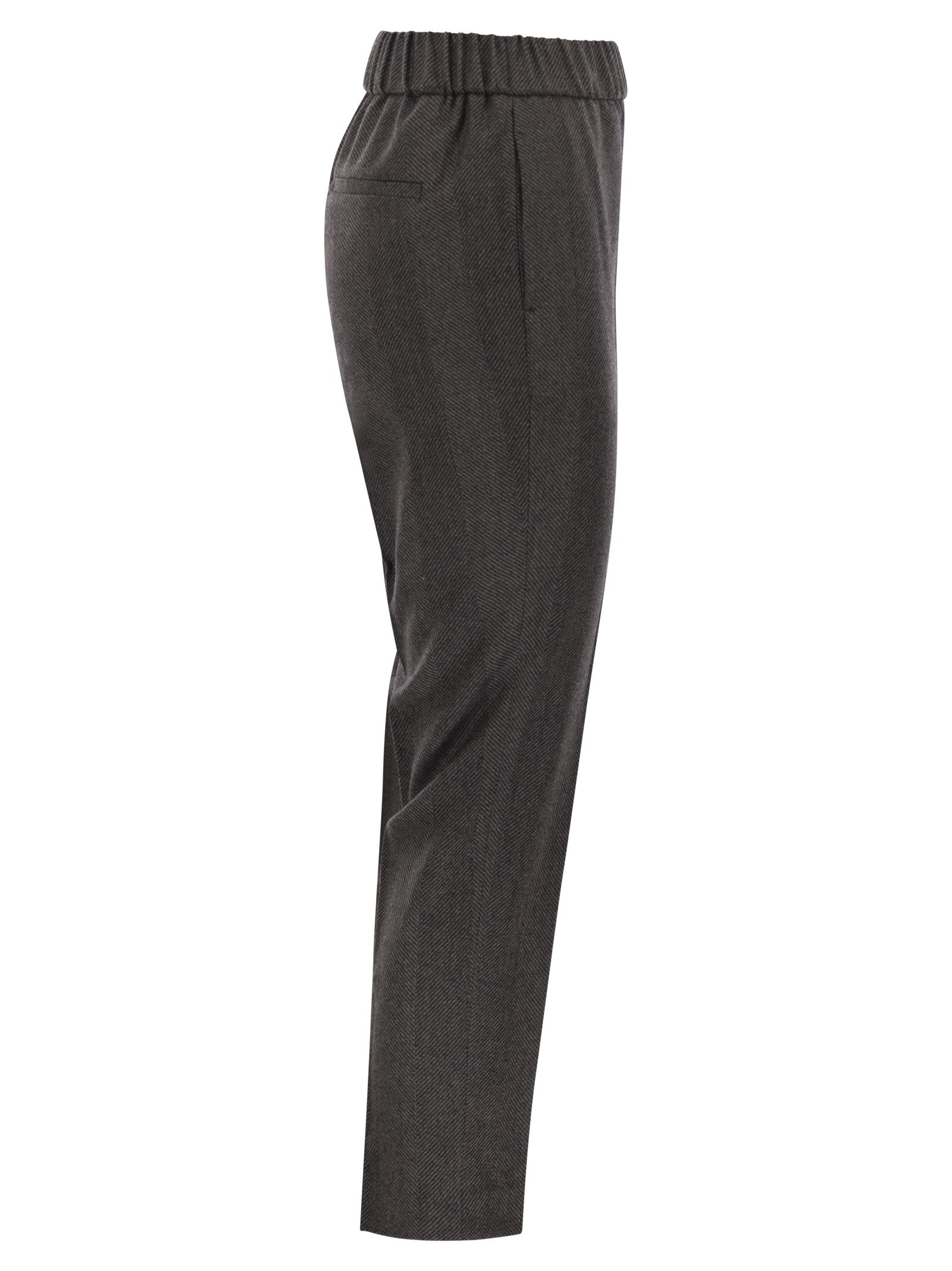 Peserico Stretch Virgin Wool Trousers In Gray