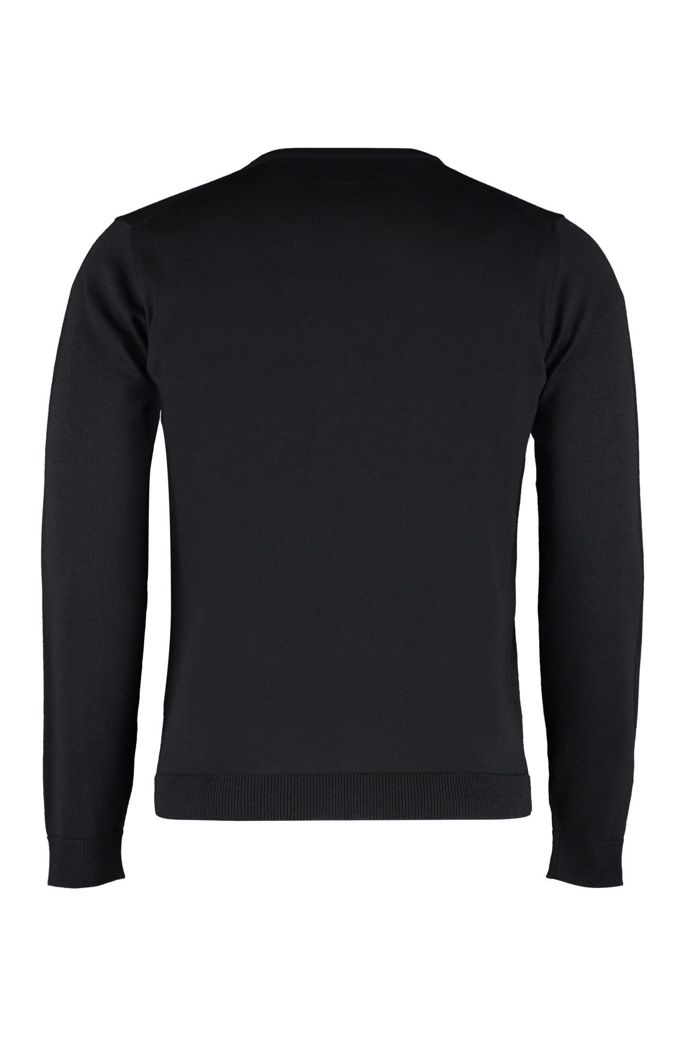 Shop Roberto Collina Crew-neck Wool Sweater In Black