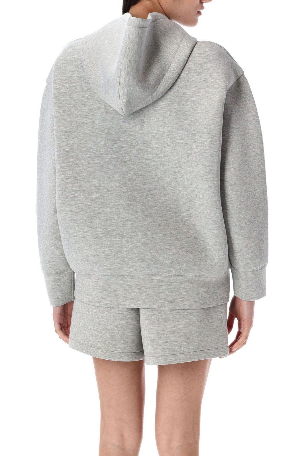 Shop Anine Bing Monogram Embossed Zipped Performance Jacket