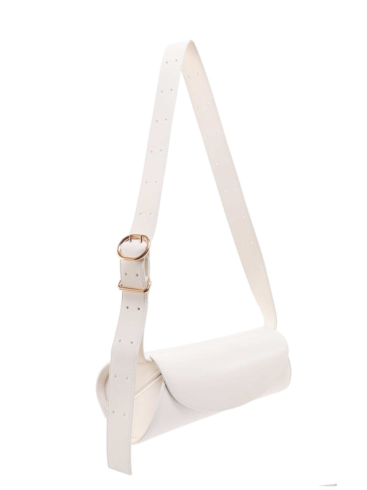 Shop Jil Sander Cannolo Shoulder Bag In Bianco