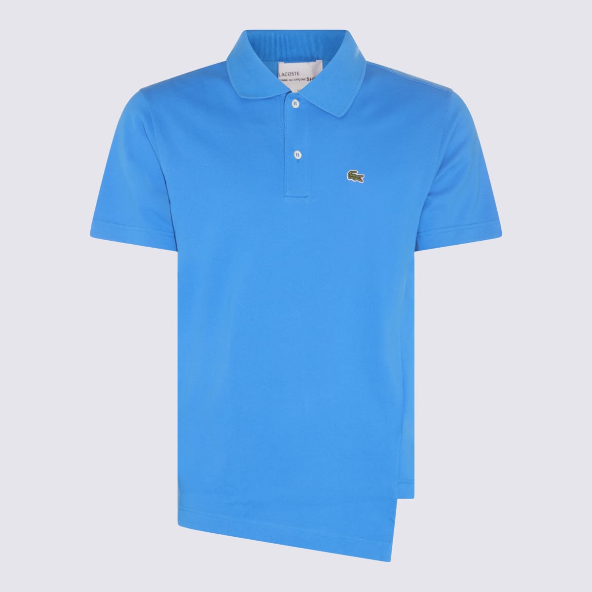 Comme des Garçons Blue Cotton Asymmetric Polo Shirt