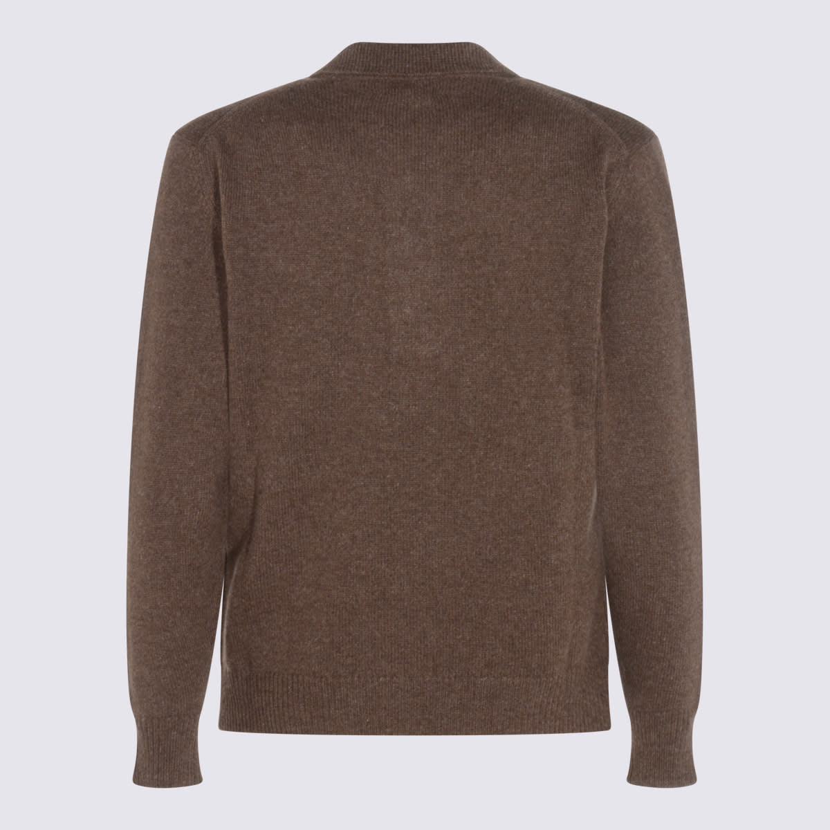 Lardini Ribbed Cuff Crewneck Sweater Design In Brown