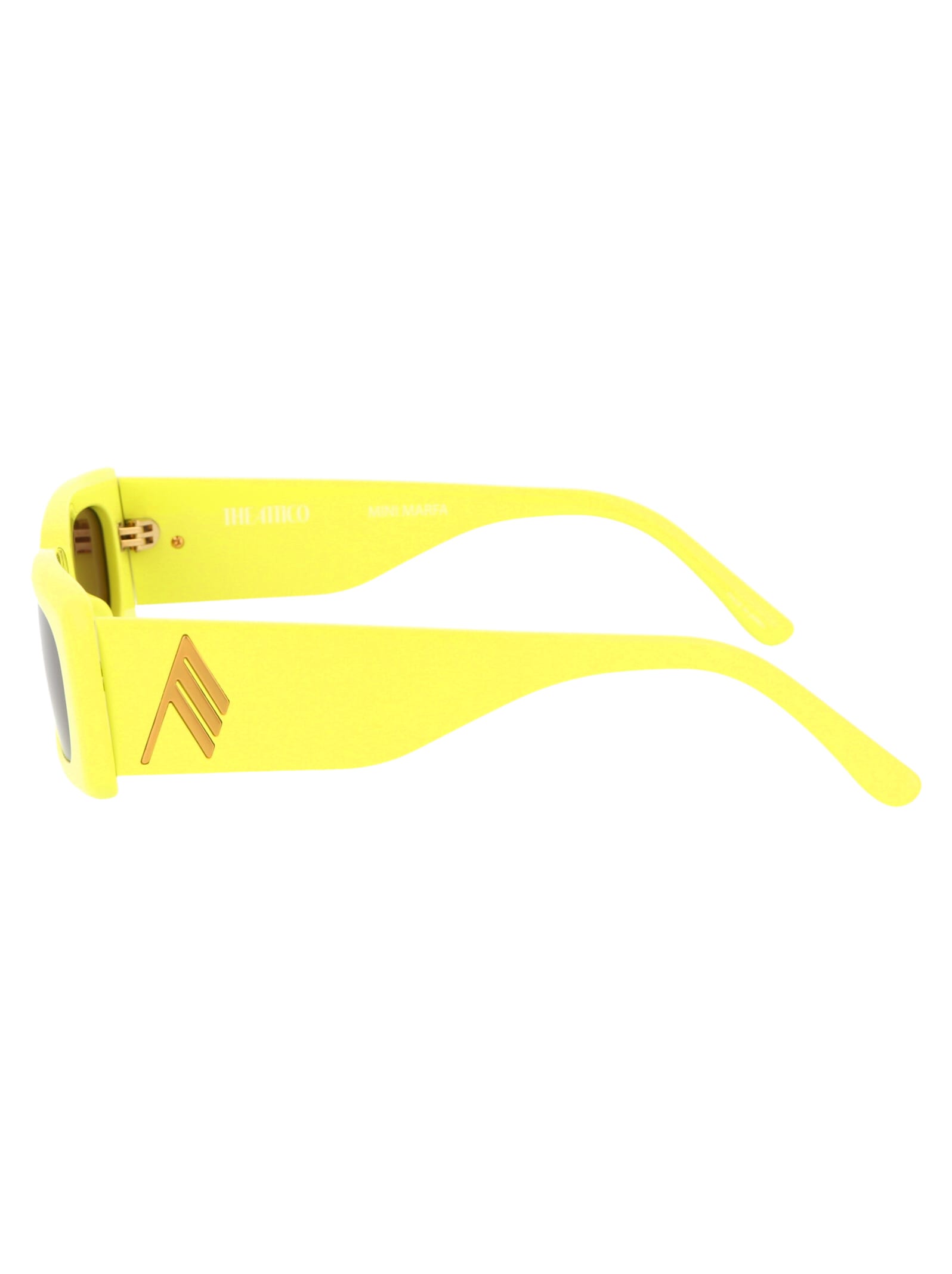 Shop Attico Mini Marfa Sunglasses In Lemon/yellowgold/brown