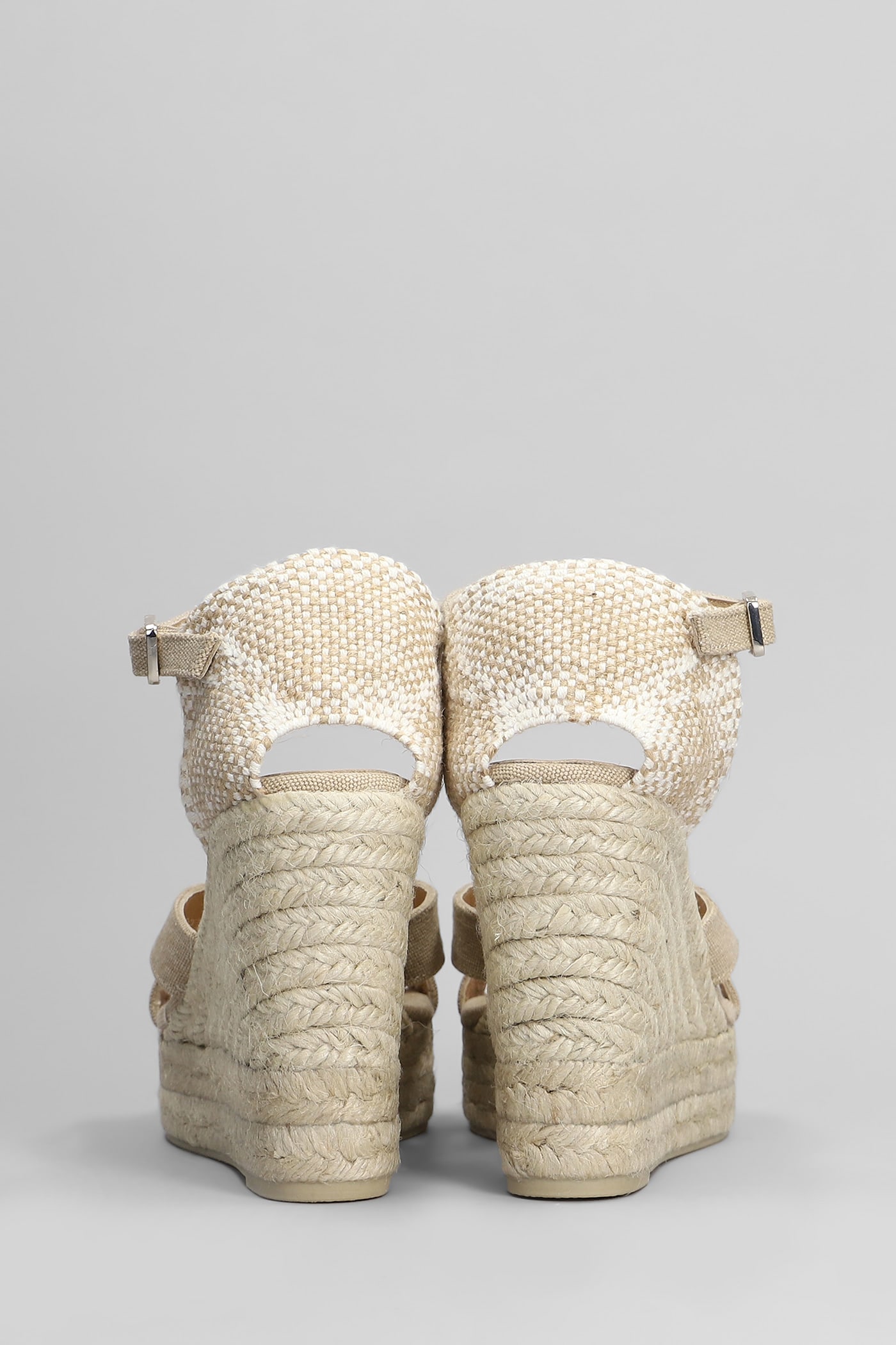 CASTAñER BRUNA-8ED-002 WEDGES IN BEIGE CANVAS