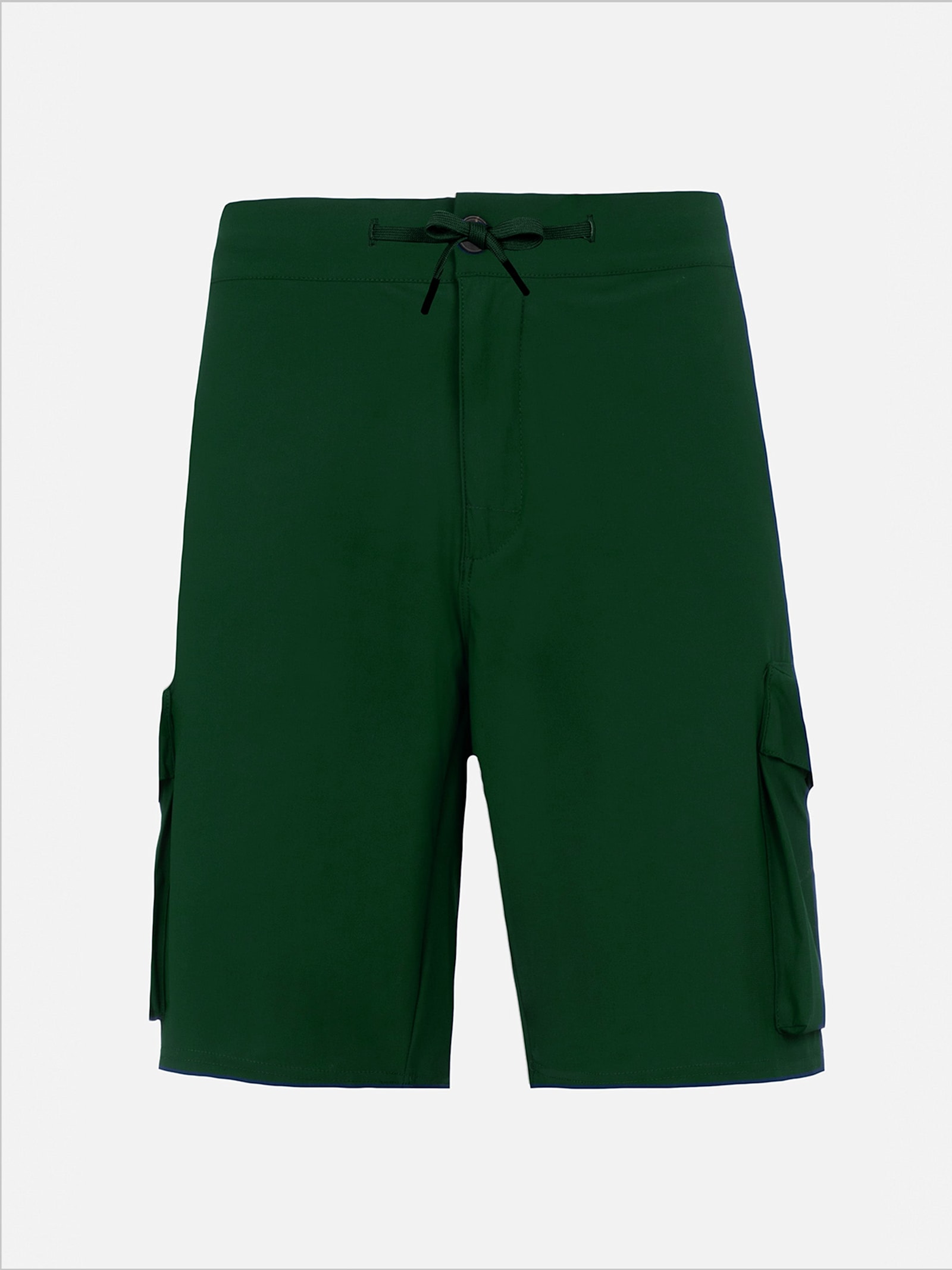 Mc2 Saint Barth Military Green Technic Fabric Bermuda Shorts Deck In Green