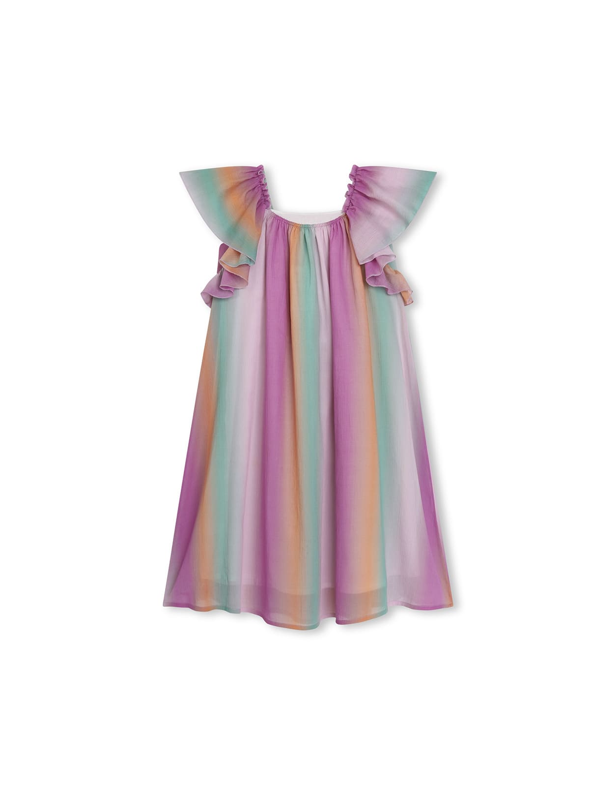 Shop Chloé Multicoloured Cotton Crepe Dress