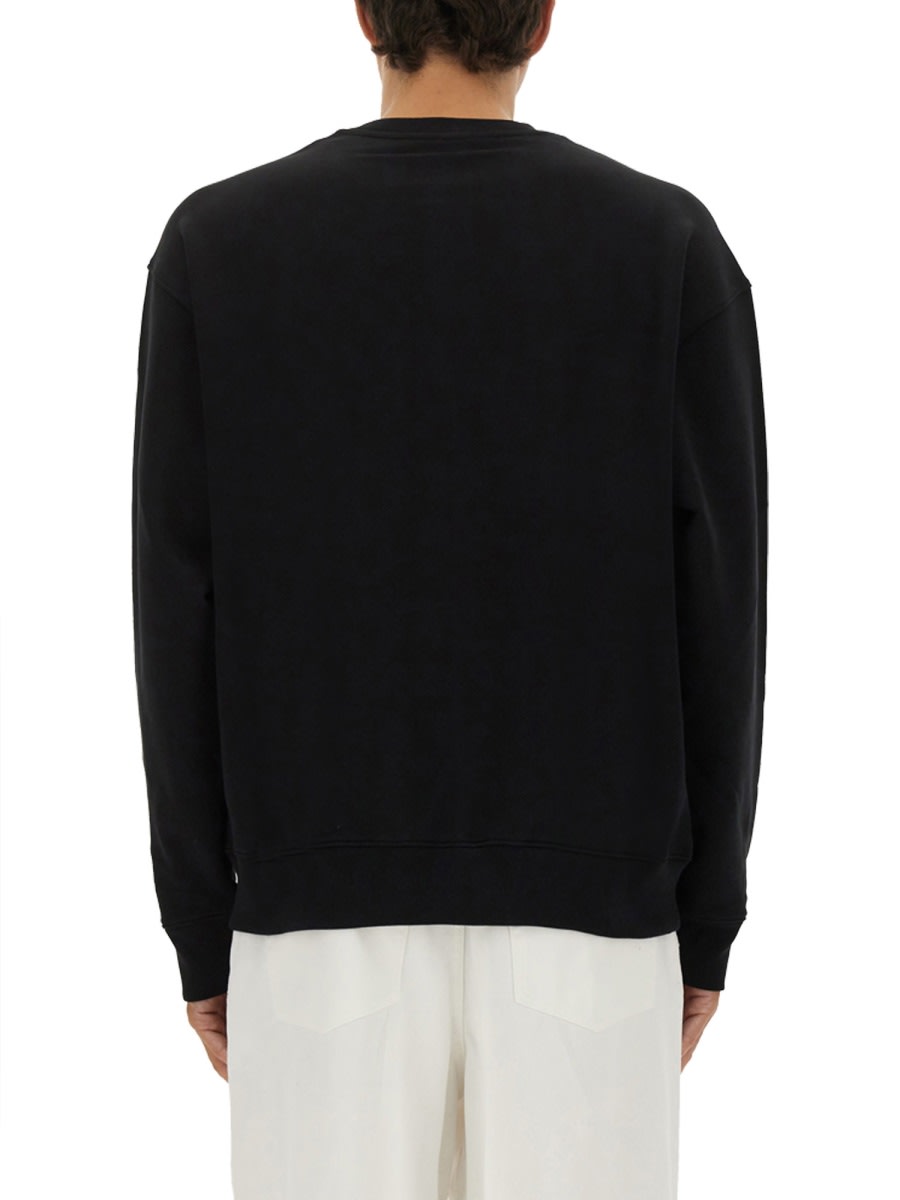 Moschino Couture Sweatshirt With Laurel Crown Logo Embroidery In Black