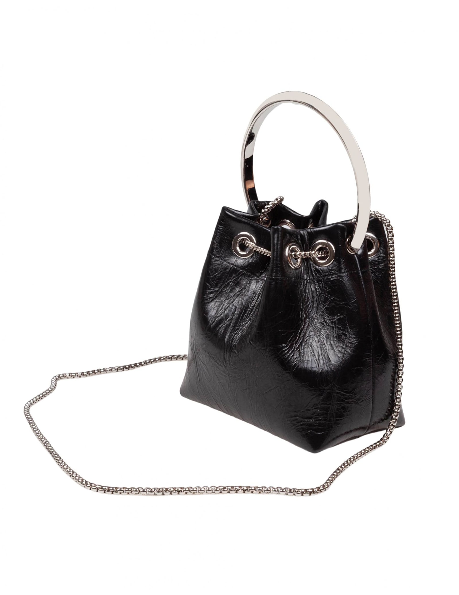 Jimmy Choo Bon Bon Tzz Patent Leather Bag Color Black In Multi