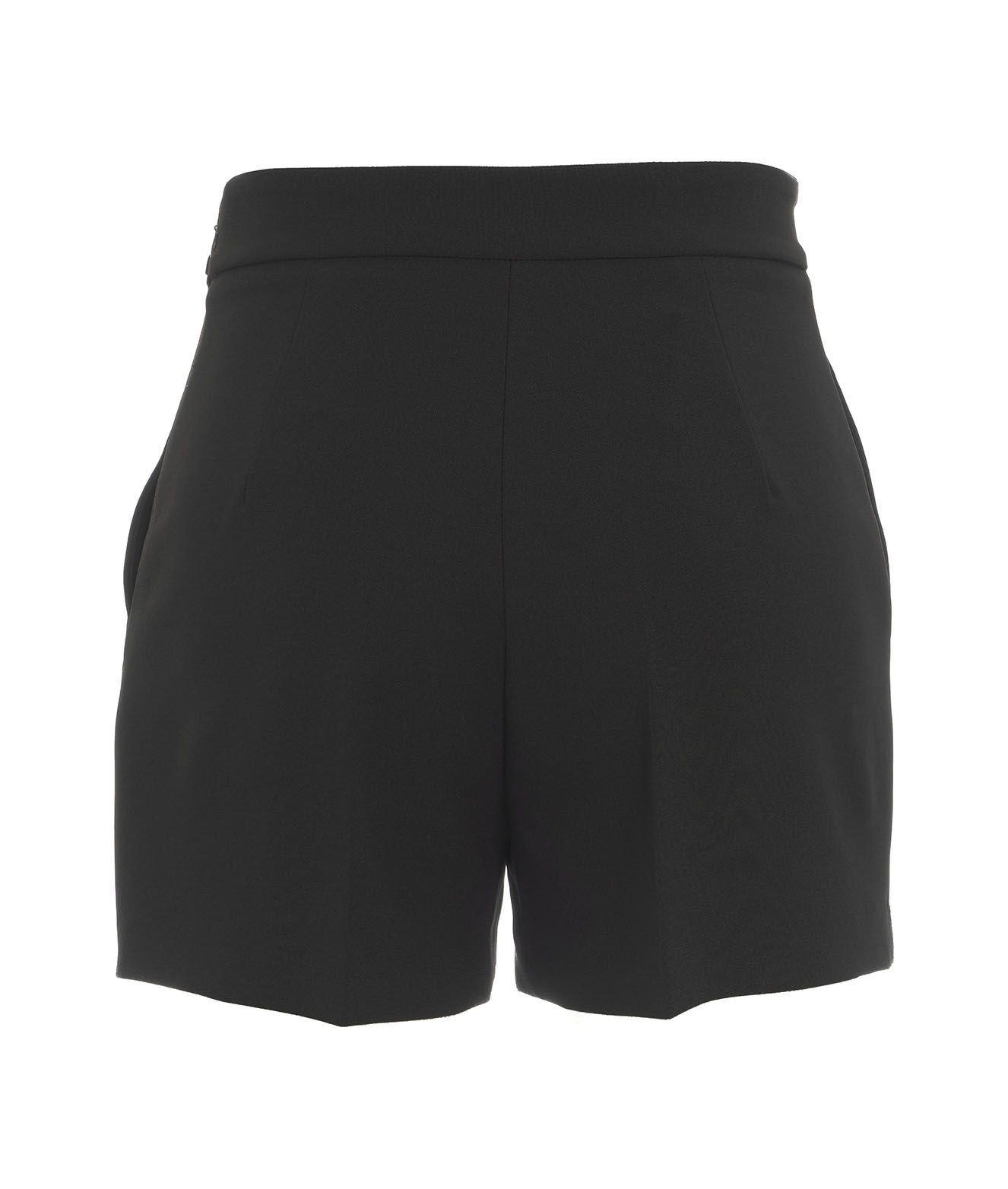 Shop Elisabetta Franchi Stretch Crêpe Horsebit Shorts In Black