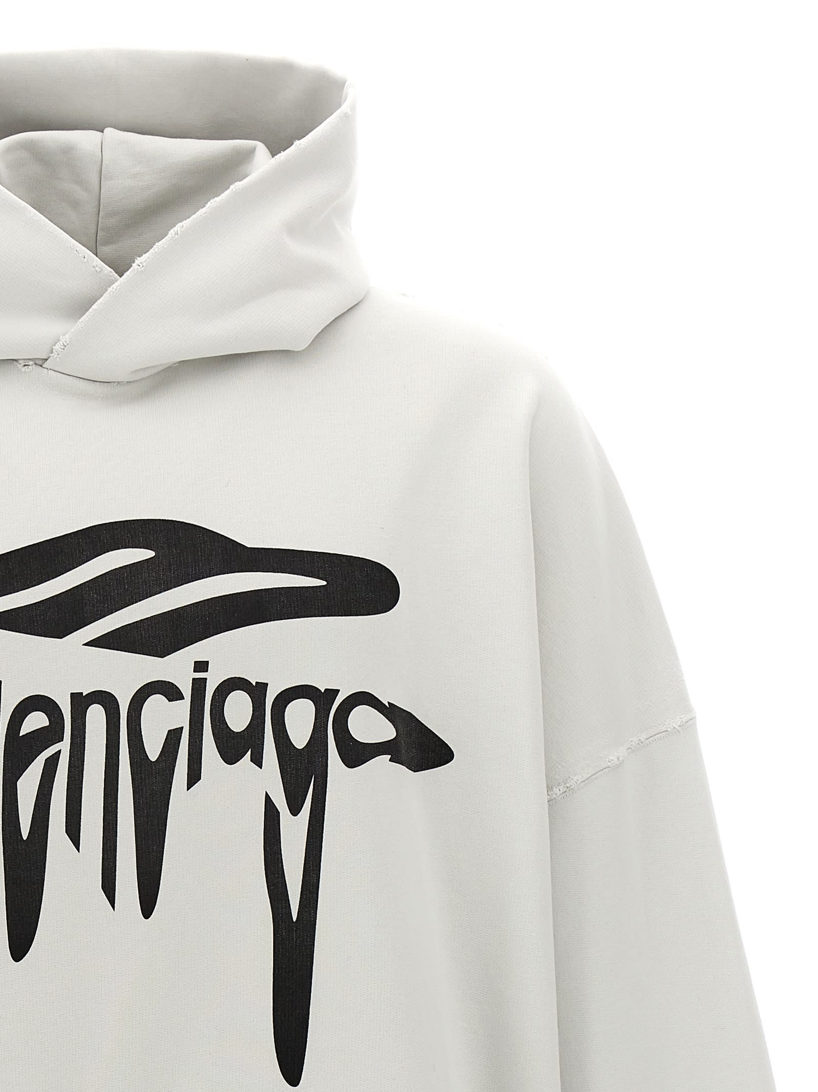 Balenciaga 3b Liquefied Hoodie In White | ModeSens