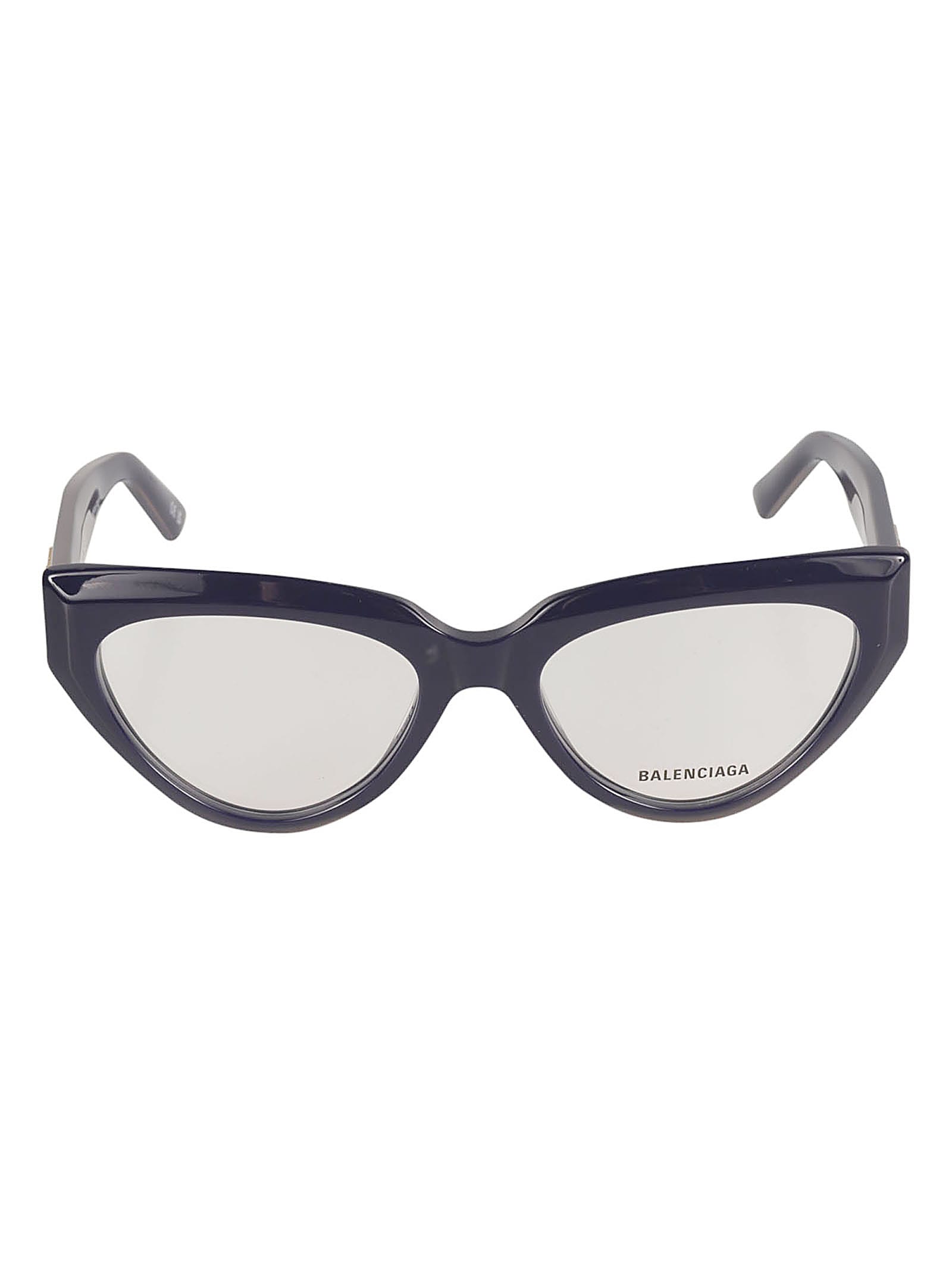 Balenciaga Bb Plaque Cat Eye Frame Glasses In Blue/transparent