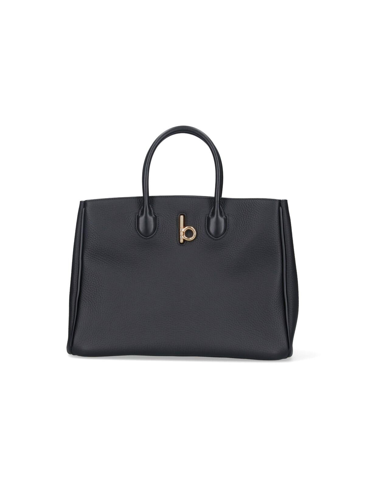 Shop Burberry Rocking Horse Small Tote Bag In Black