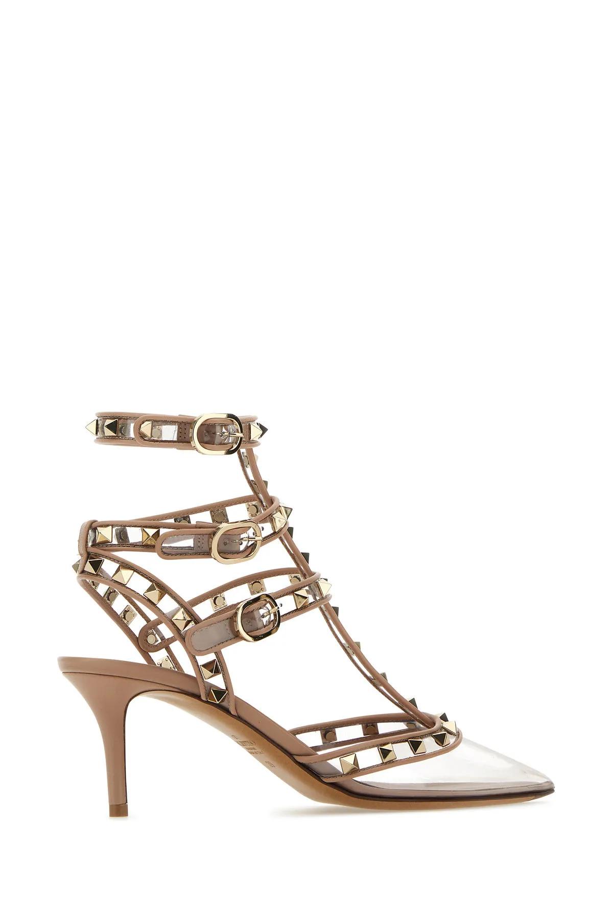 Valentino Rockstud 75mm Transparent-toe Pumps In Multicolor