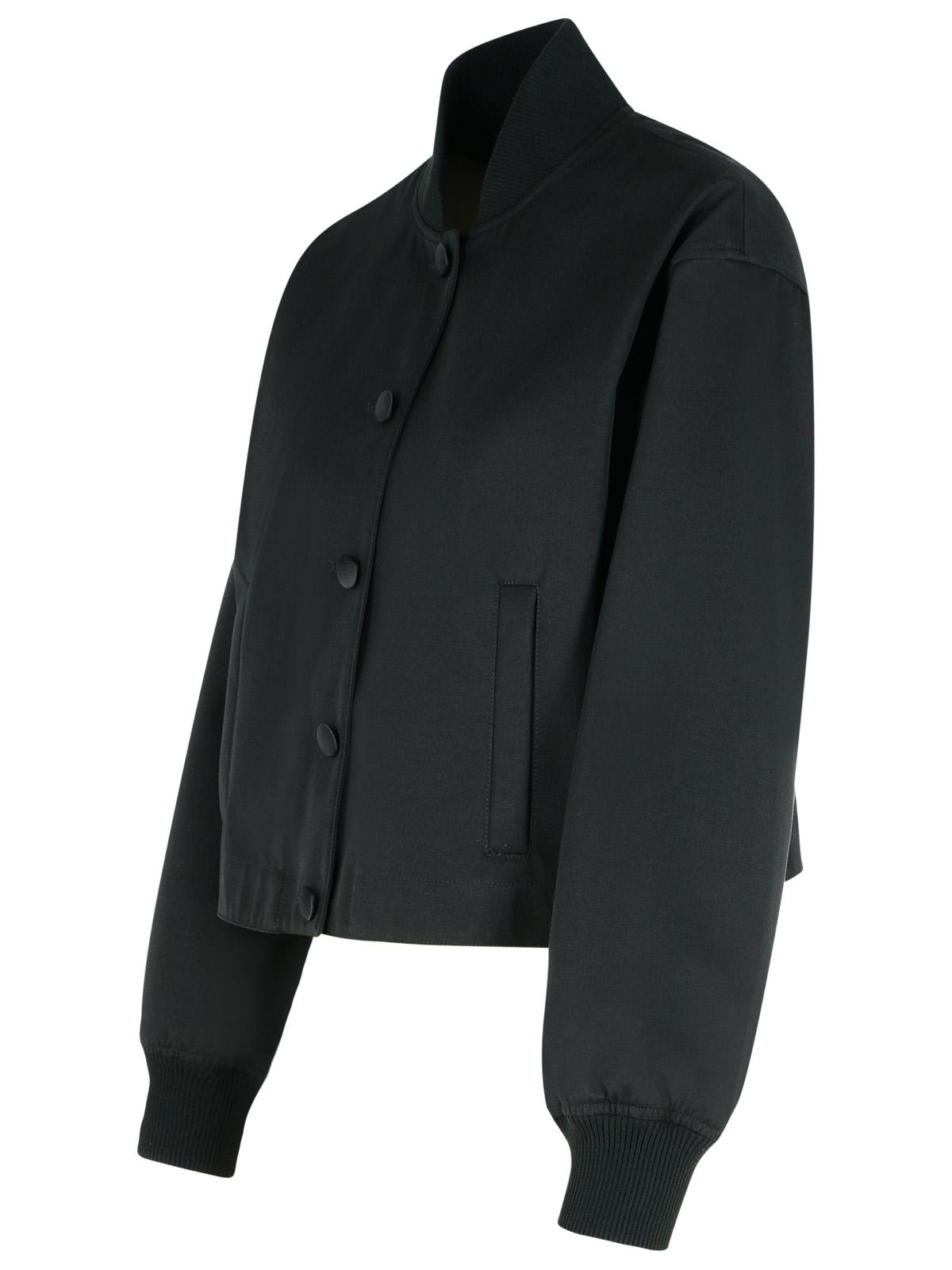 Dolce & Gabbana Black Polyester Blend Bomber Jacket In Black