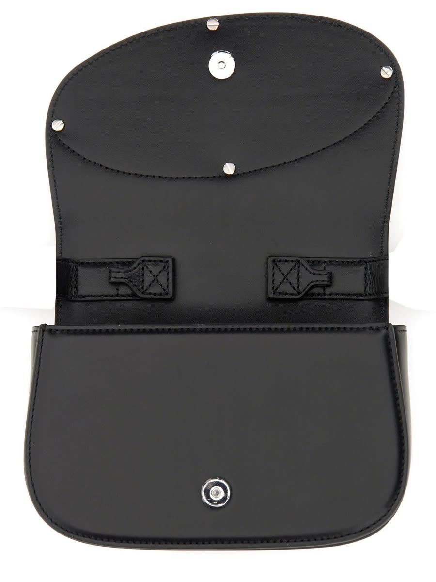 Diesel Compact Minimalist Shoulder Bag With Smooth Finish In Black